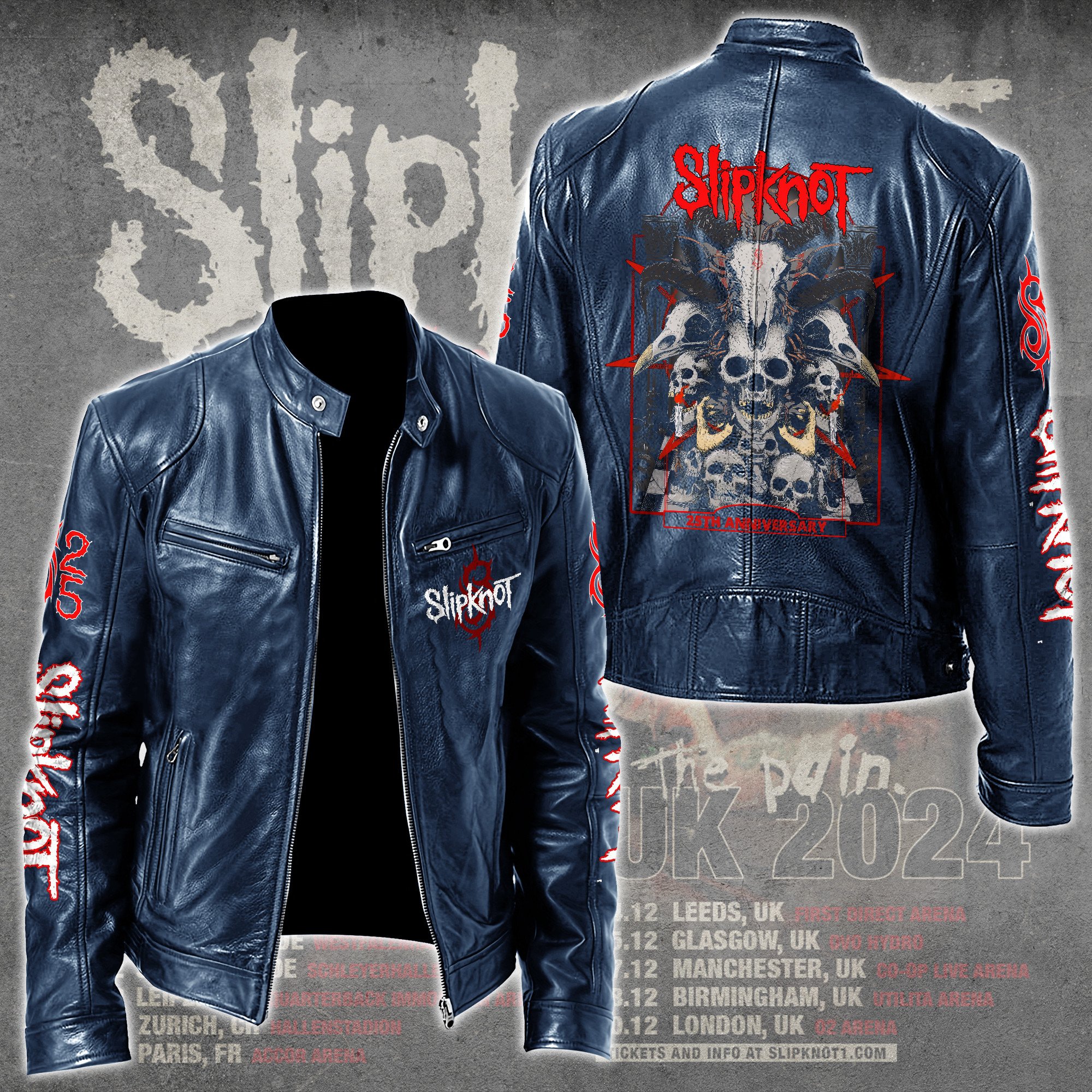 Slipknot Music Leather Bomber Jacket