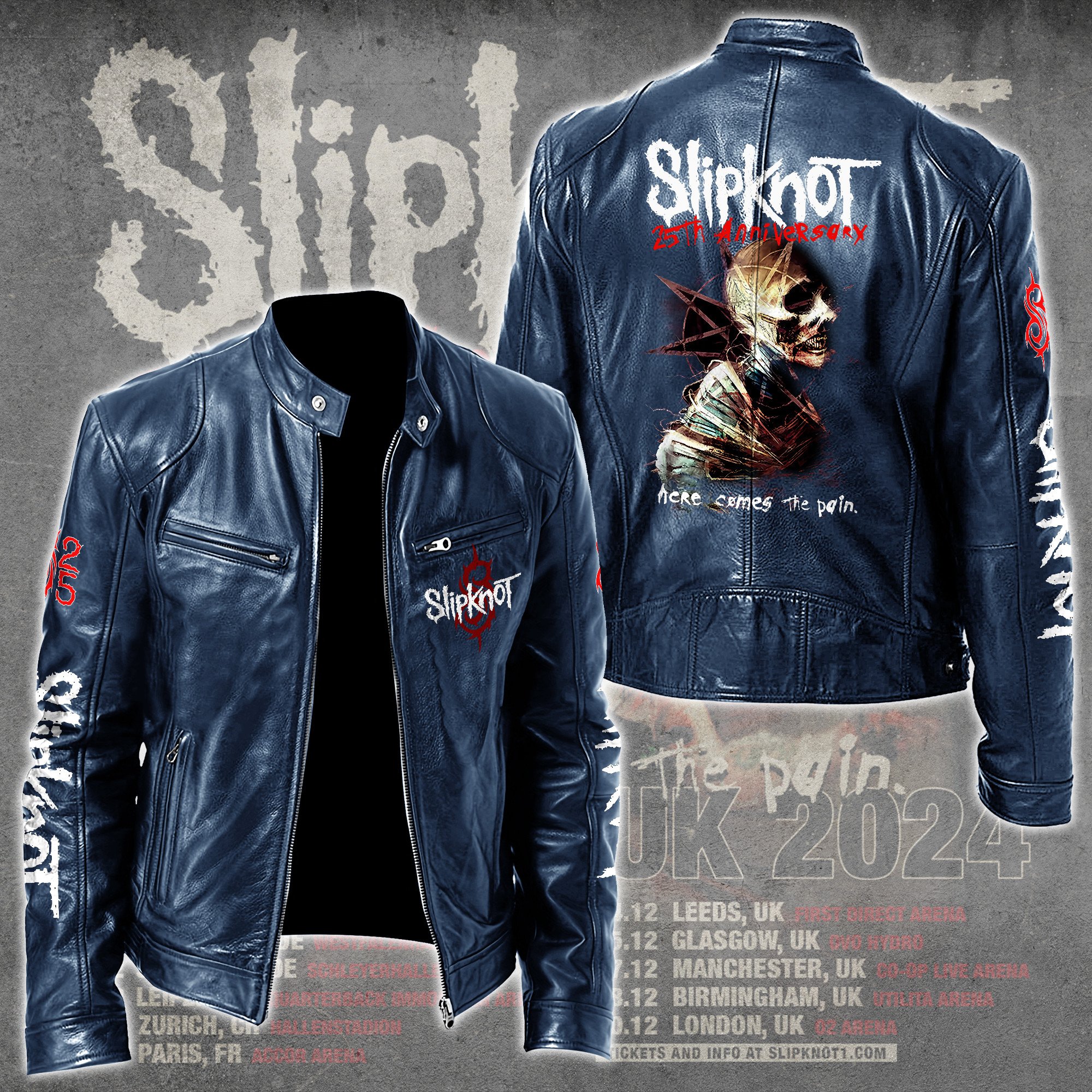 Slipknot Music Leather Bomber Jacket