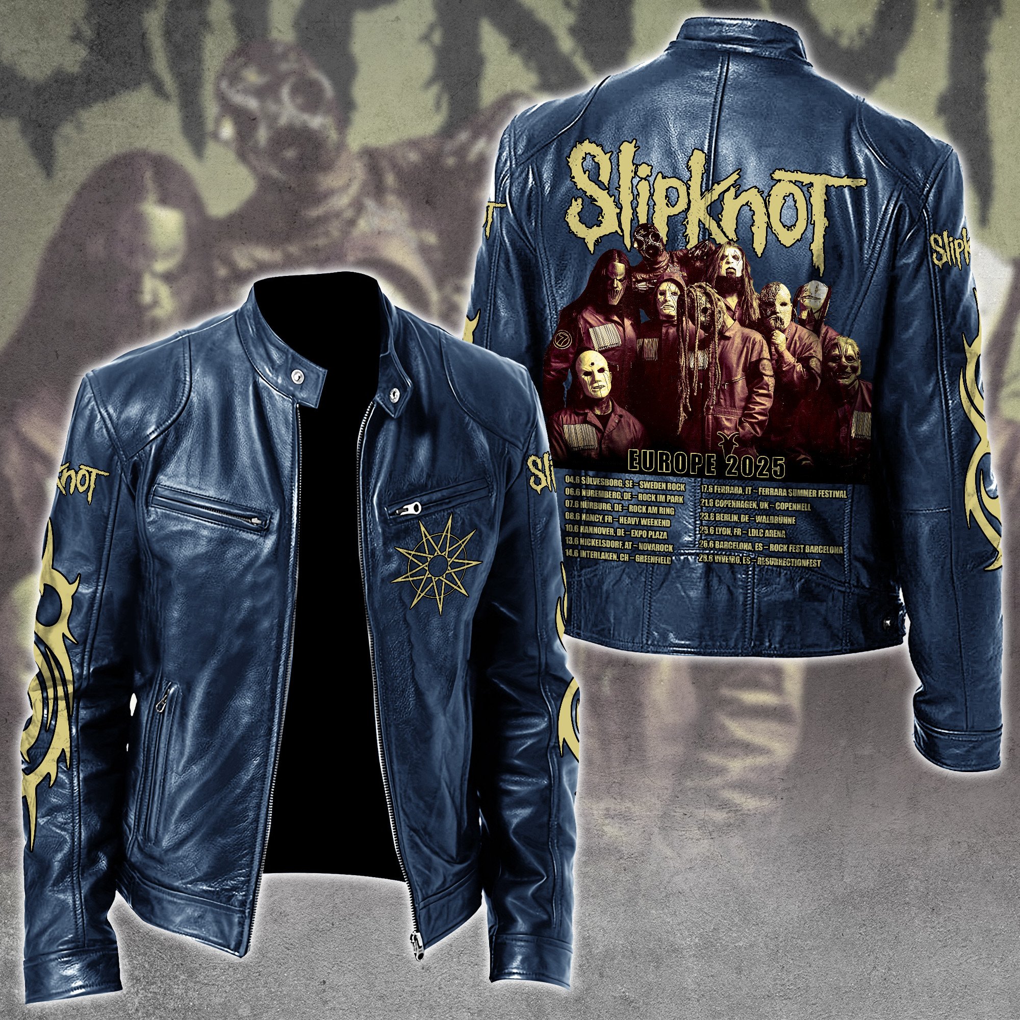 Slipknot Music Leather Bomber Jacket