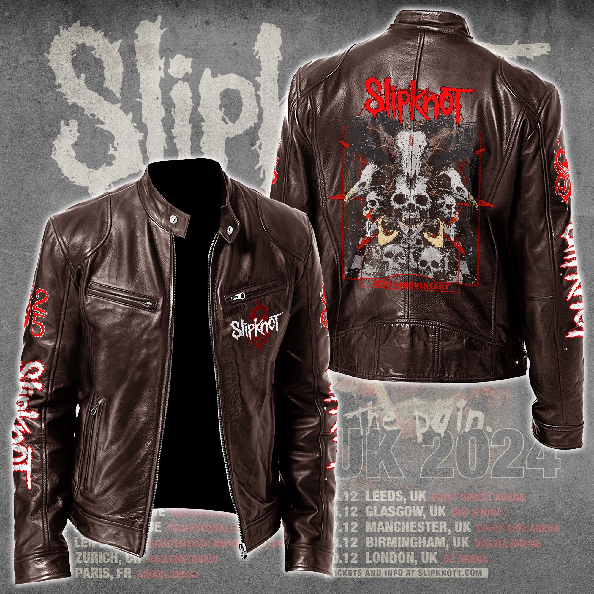 Slipknot Music Leather Bomber Jacket