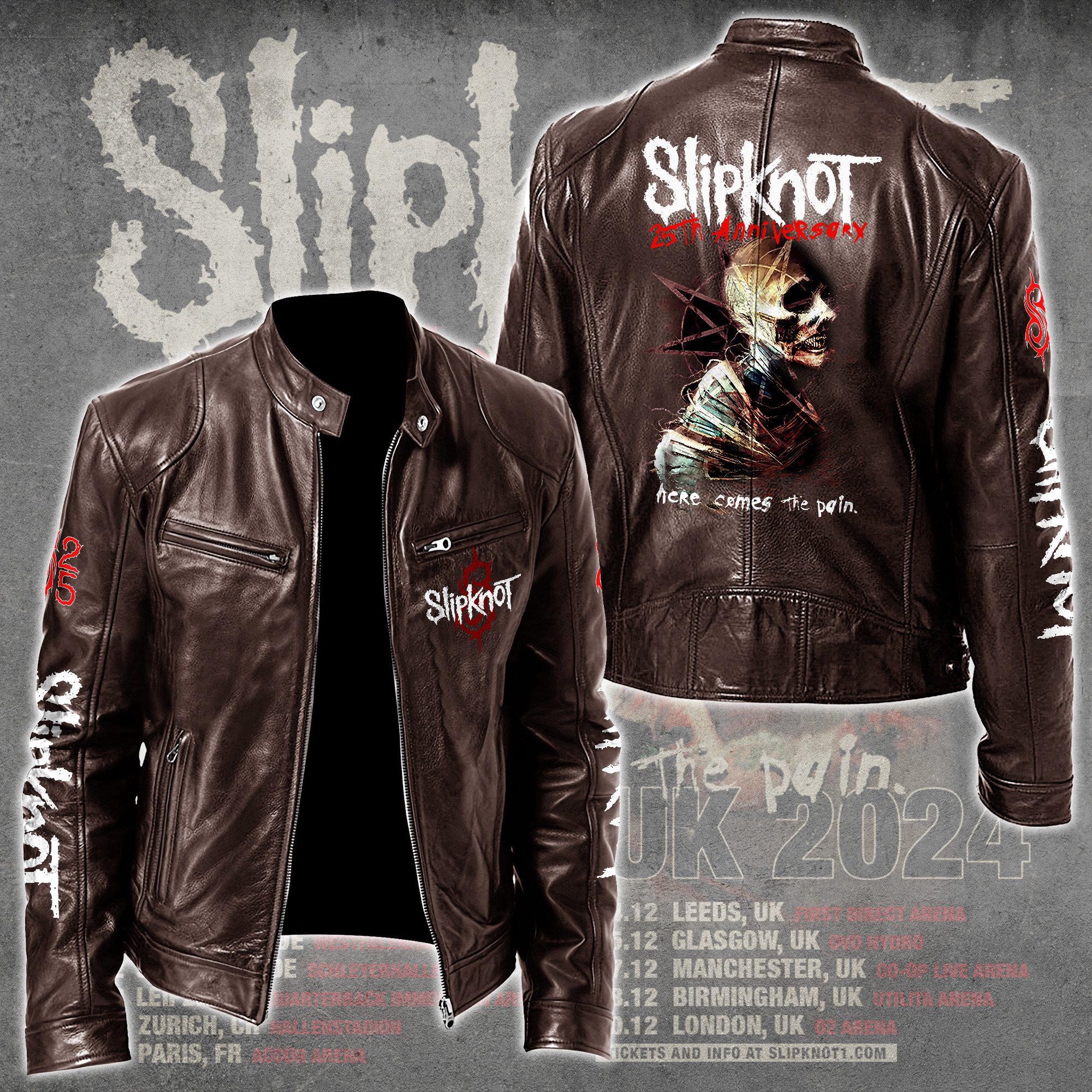 Slipknot Music Leather Bomber Jacket
