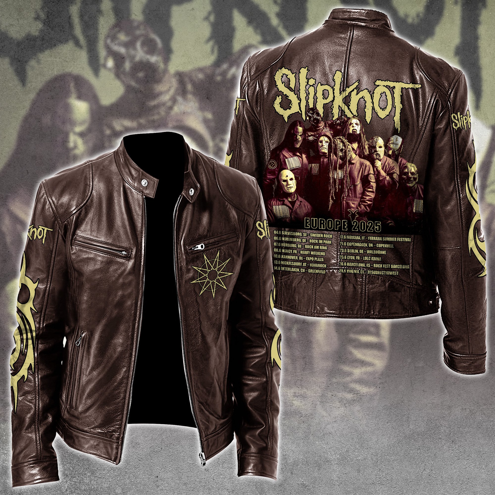 Slipknot Music Leather Bomber Jacket