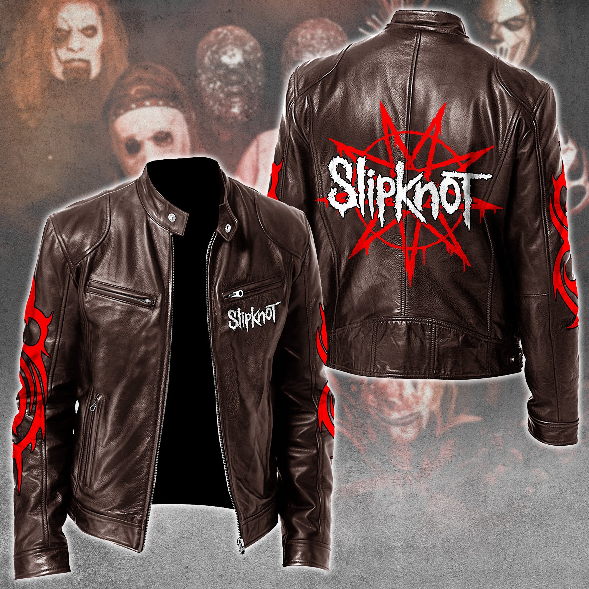 Slipknot Music Leather Bomber Jacket