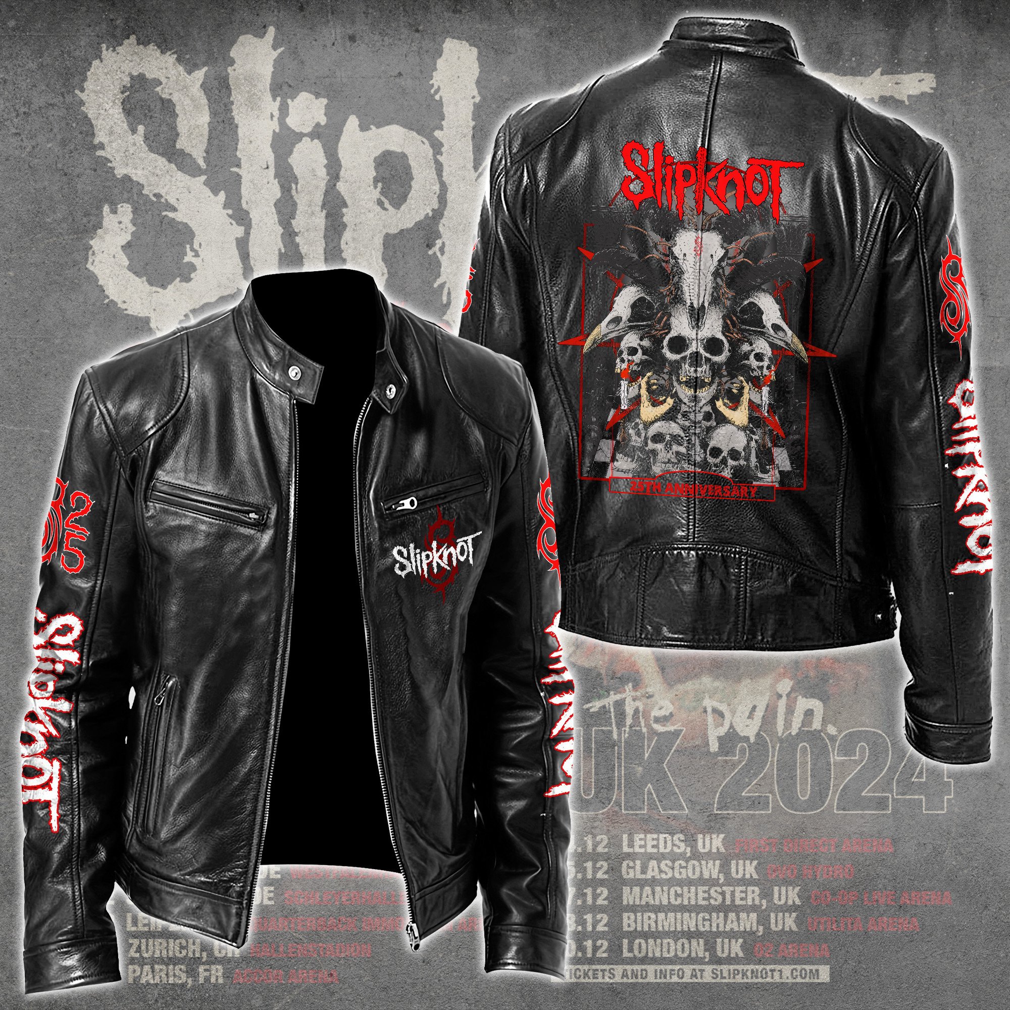 Slipknot Music Leather Bomber Jacket