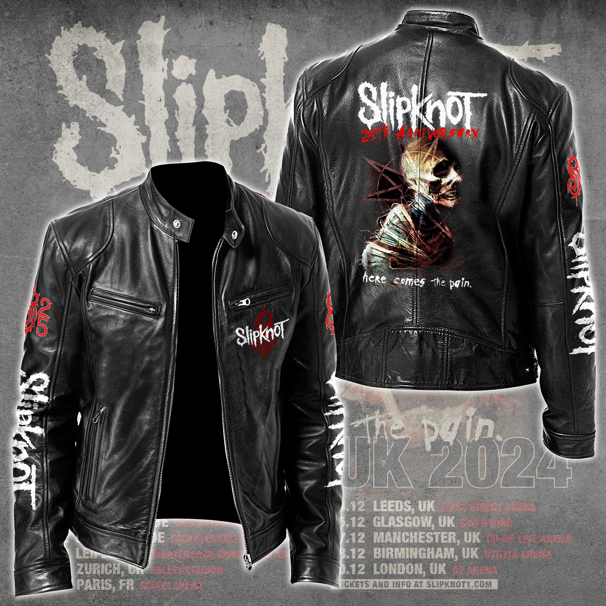 Slipknot Music Leather Bomber Jacket