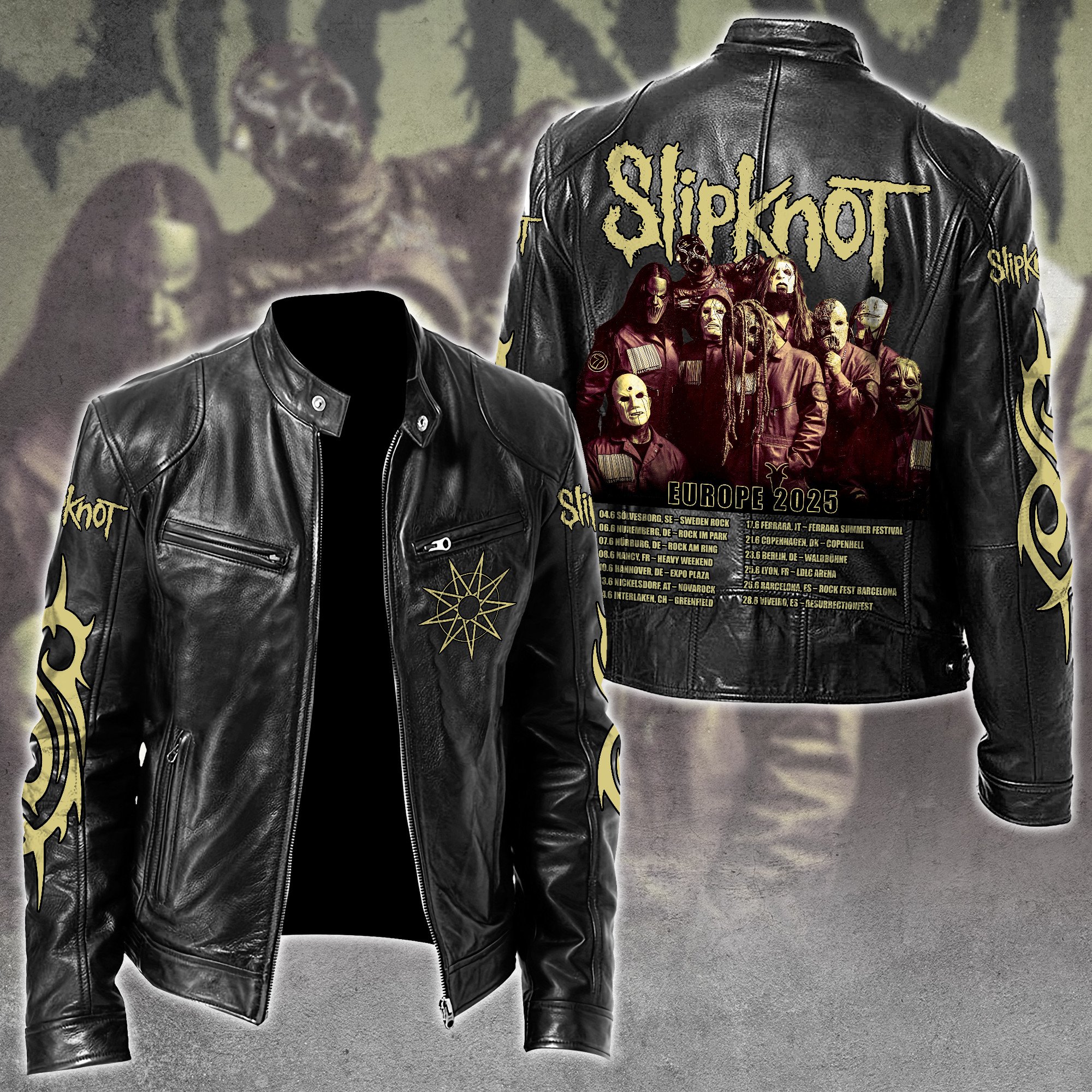 Slipknot Music Leather Bomber Jacket