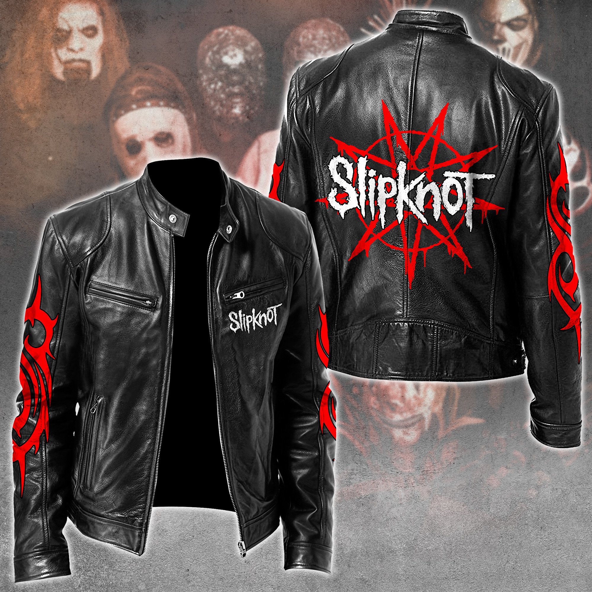 Slipknot Music Leather Bomber Jacket
