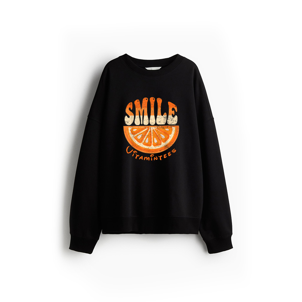 Smile Orange Slice Vintage Shirts Funny Orange Fruit Lover Sweatshirt
