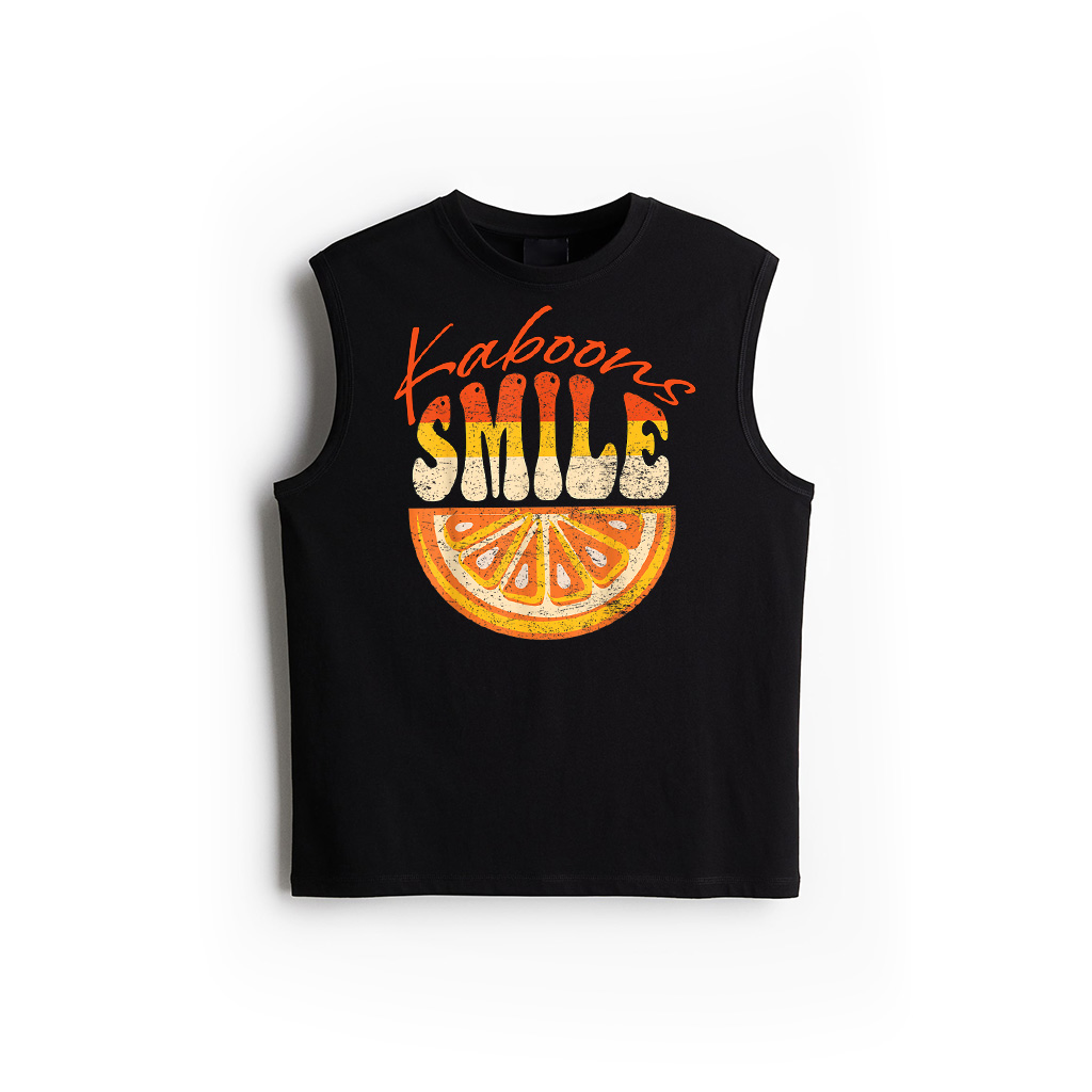 Smile Orange Slice Vintage Shirts Funny Orange Fruit Lover Tank Top