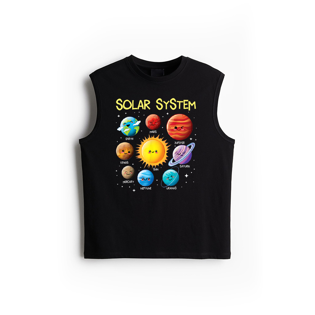 Solar System Cute Face Planets Space Science Teacher School Tank Top