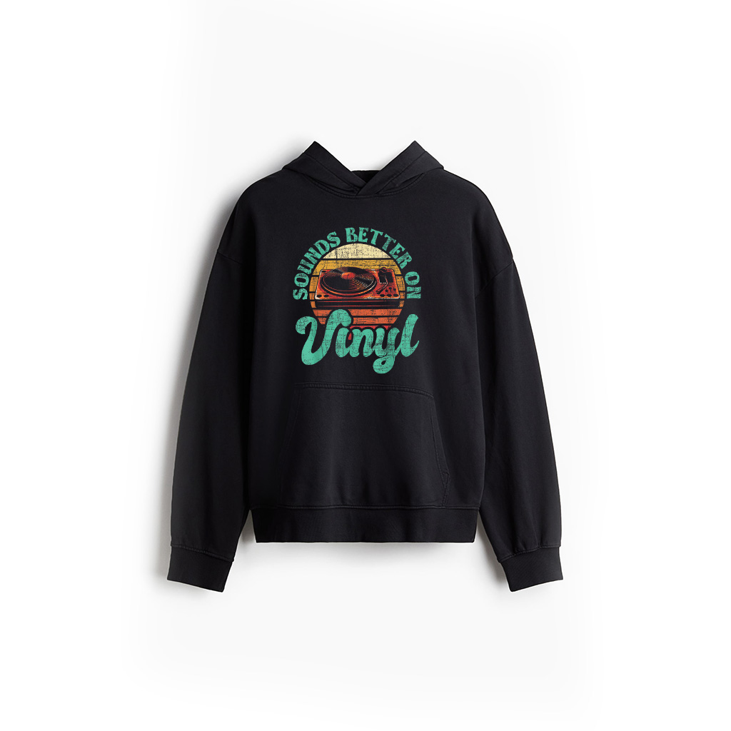 Sounds Better On Vinyl Music Lover Disc Records Collector Hoodie