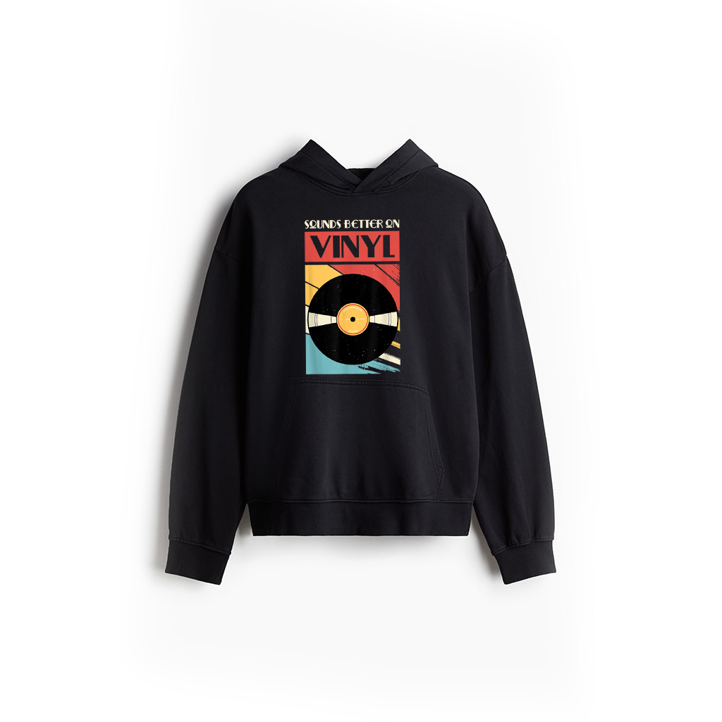 Sounds Better On Vinyl, Vintage Vinyl Record Collector Hoodie