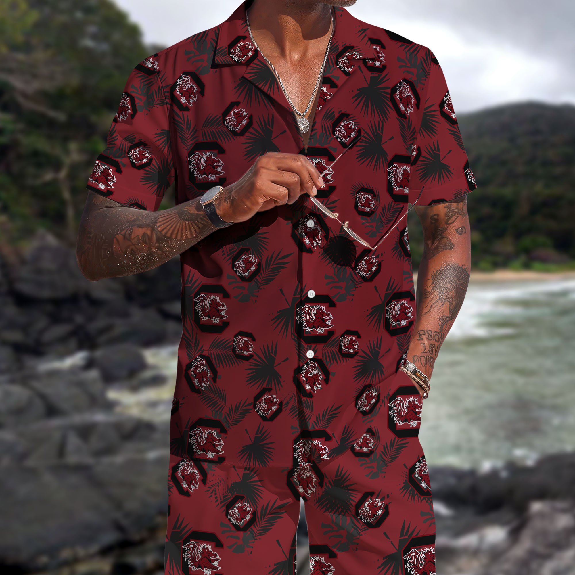 South Carolina Gamecocks Hawaiian Shorts Set 2025 Version, Hawaiian Shirts, Sports Shorts, Gifts For Fan