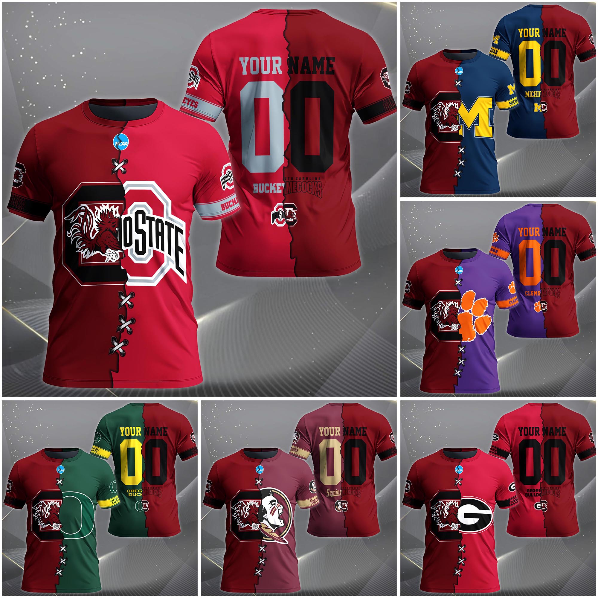 South Carolina Gamecocks House Divided T-Shirt Custom Name 2025 Version, Year And Team, Sport Shirts For Fan