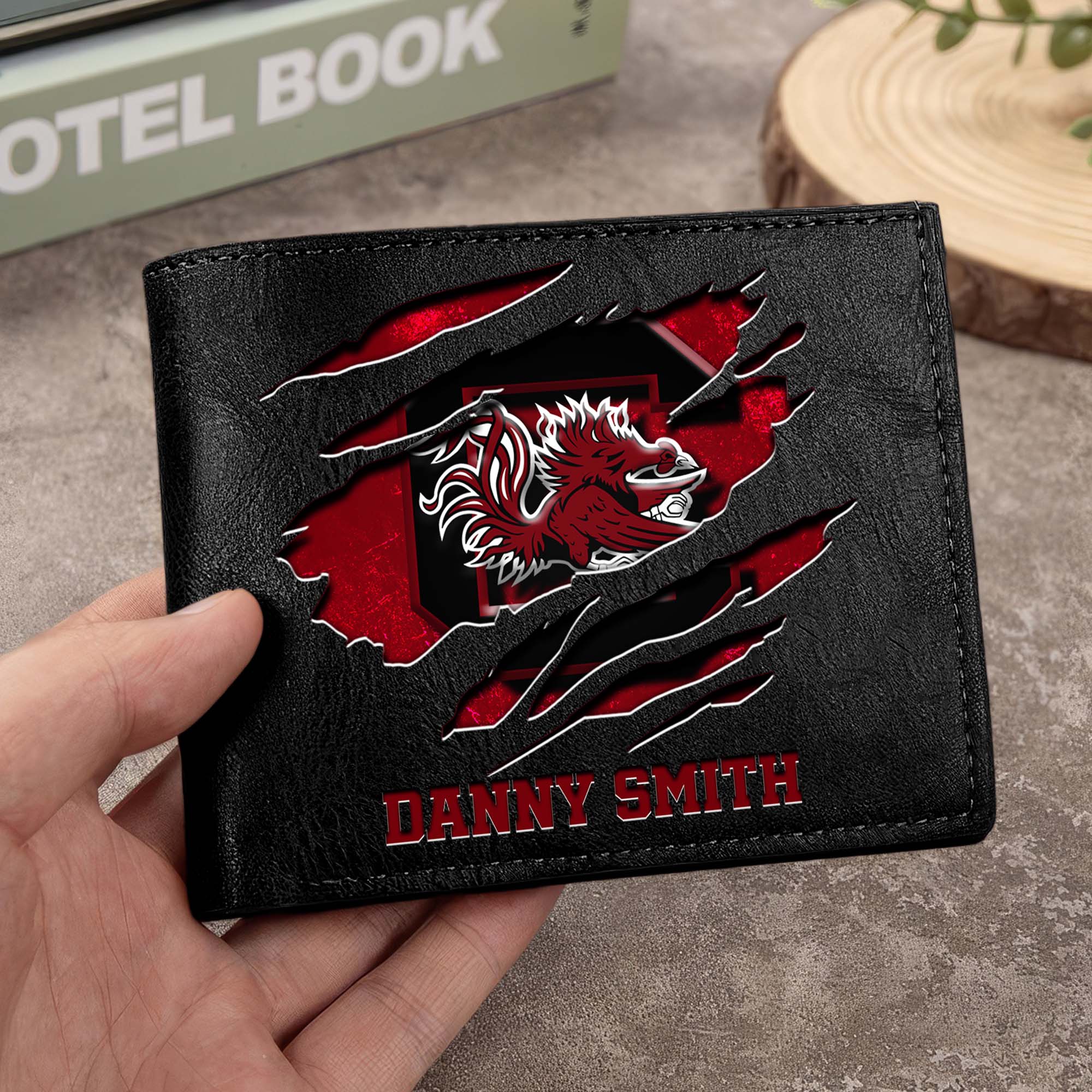 South Carolina Gamecocks Men Wallet Custom Your Name, Football Team Men Wallet For Fans, Gifts For Football Lovers