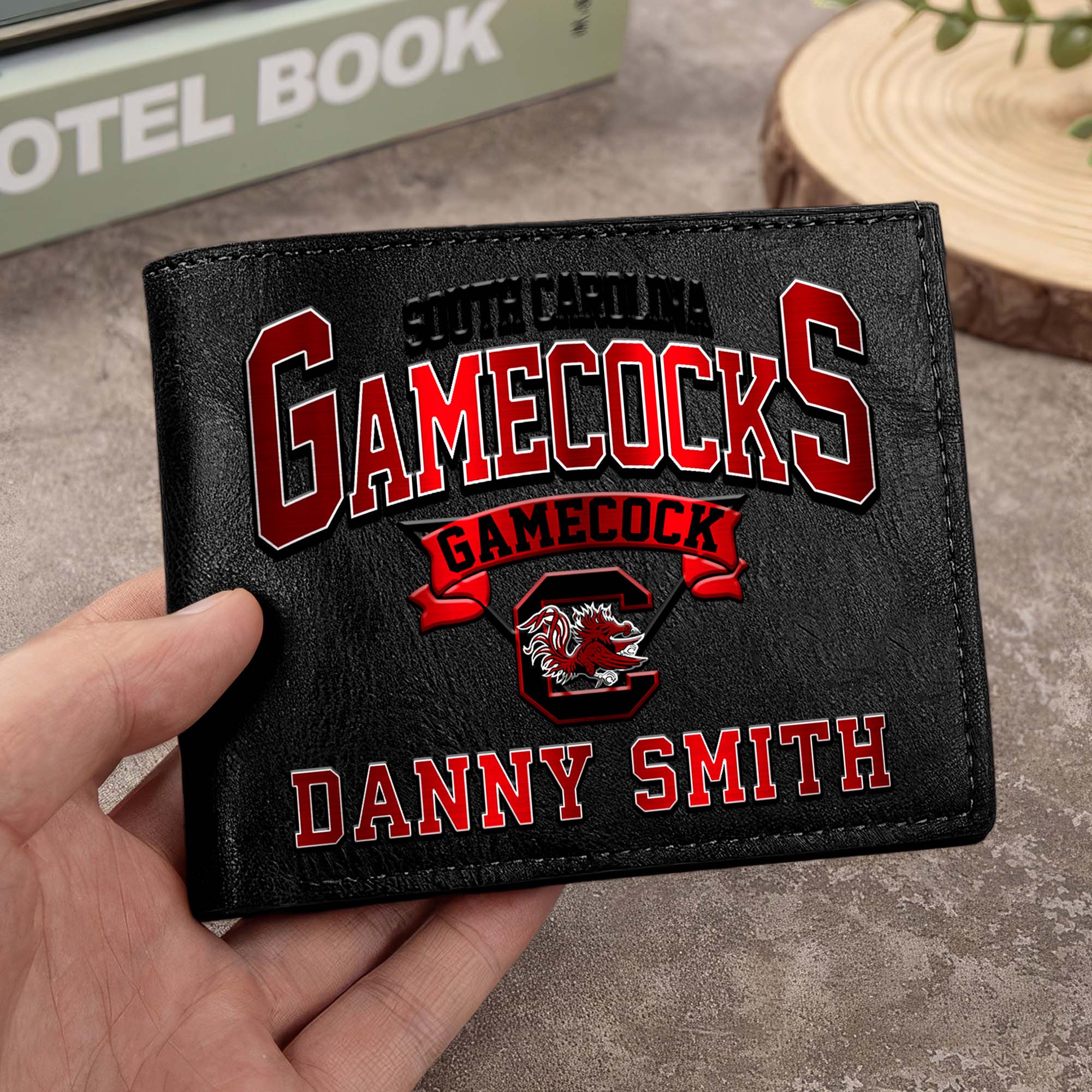 South Carolina Gamecocks Men Wallet Custom Your Name, Football Team Men Wallet For Fans, Gifts For Football Lovers