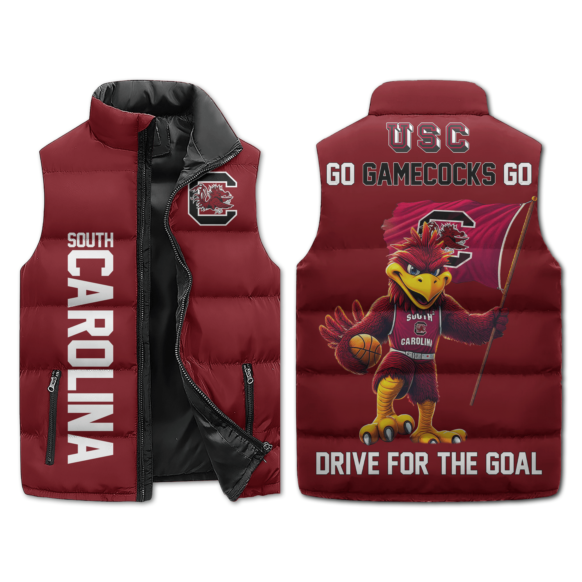 South Carolina Gamecocks NCAA Sleeveless Puffer Jacket