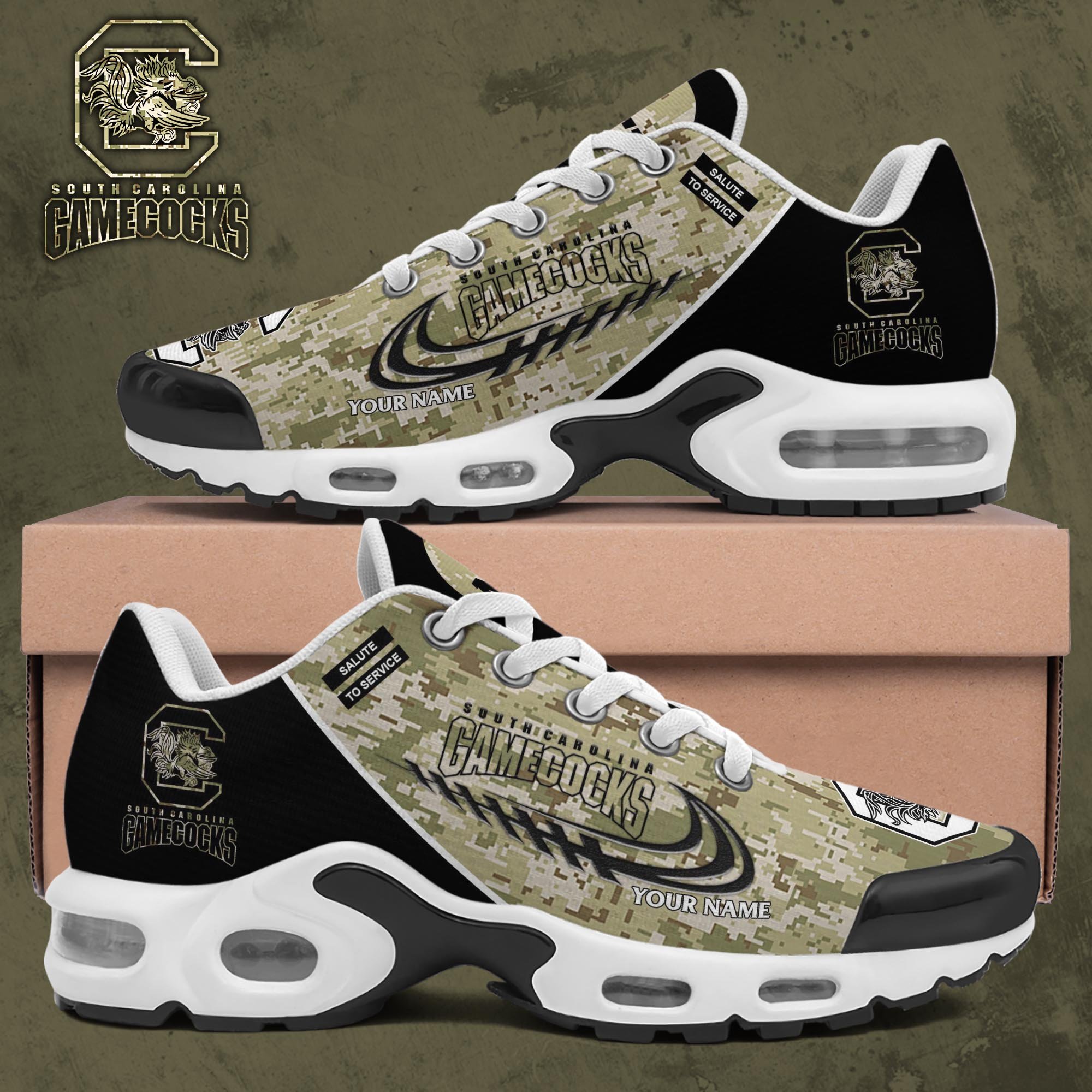 South Carolina Gamecocks TN Shoes 2025 Version Custom Name, Camouflage Shoes, Gifts For Football Lovers