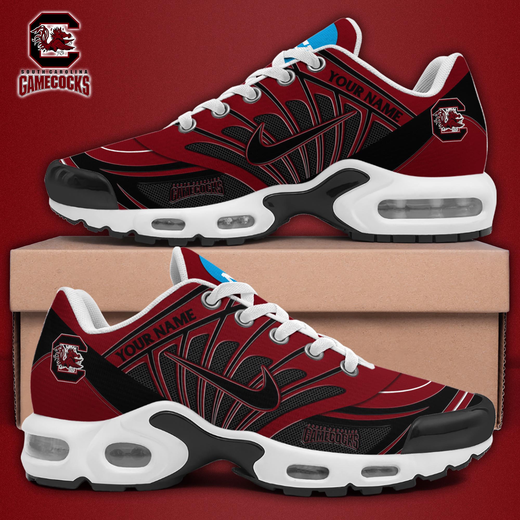South Carolina Gamecocks TN Shoes 2025 Version Custom Name, Sport Shoes For Fan, Fan Gifts