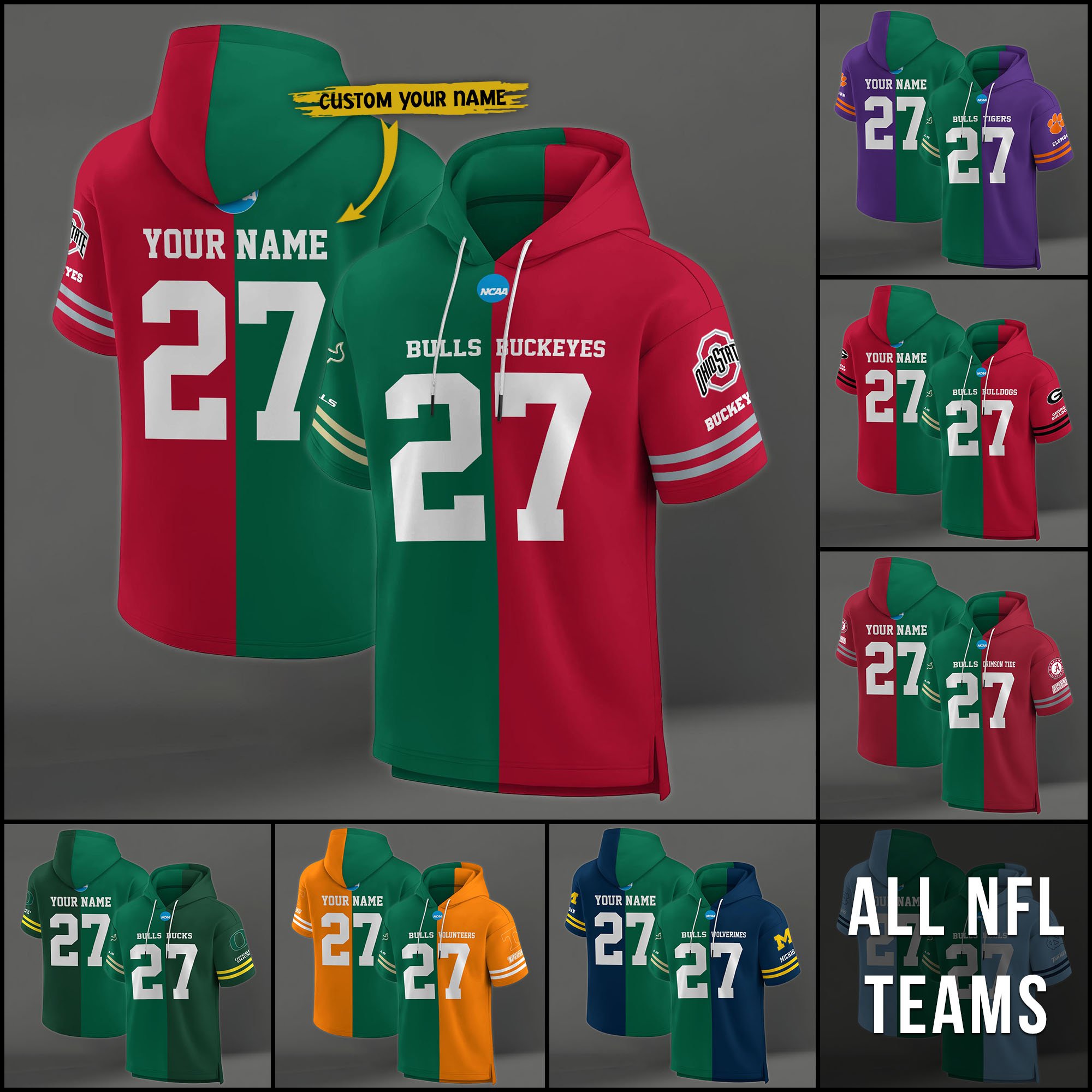 South Florida Bulls House Divided Hoodie Custom Name, Number And Team, Hoodie For Football Fans