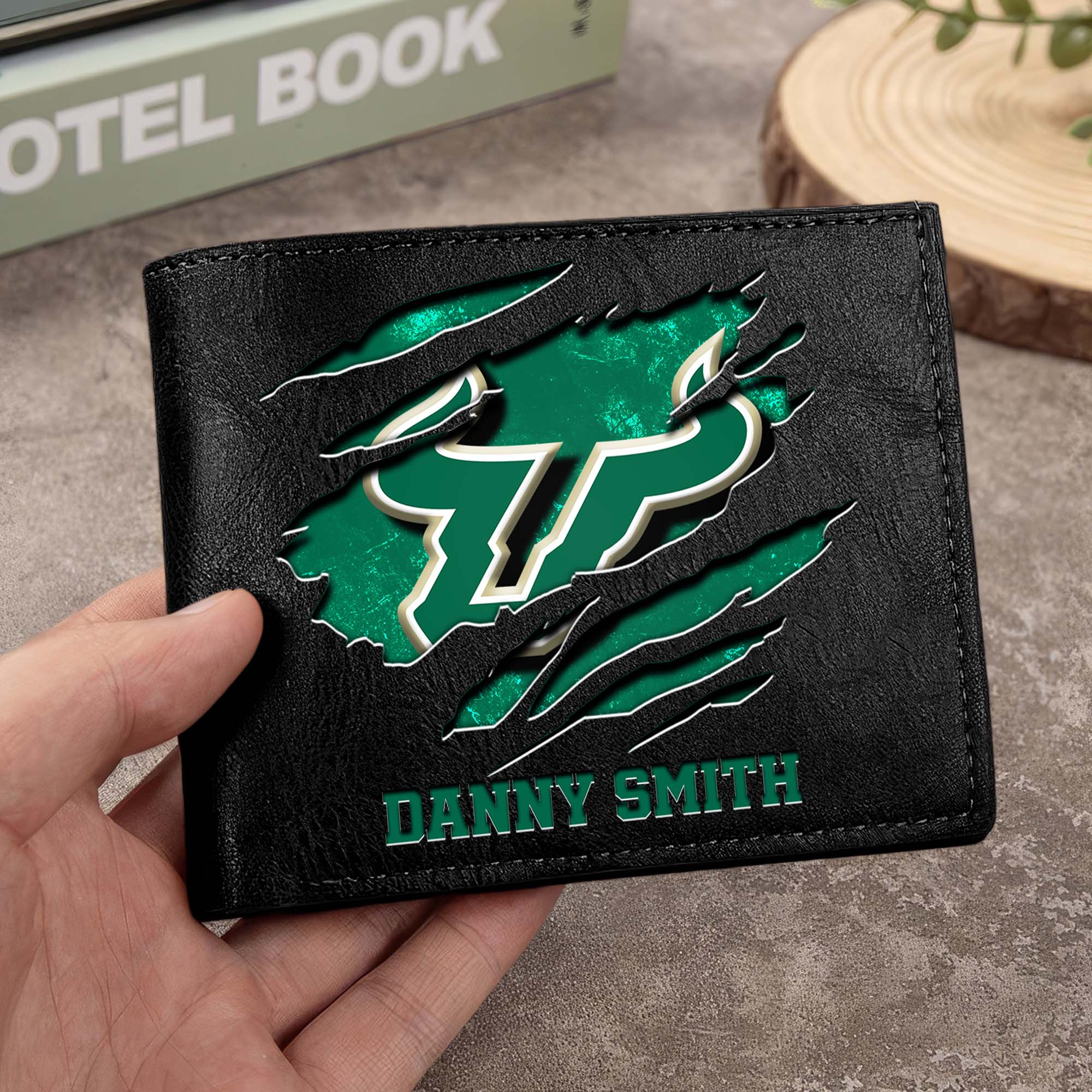 South Florida Bulls Men Wallet Custom Your Name, Football Team Men Wallet For Fans, Gifts For Football Lovers