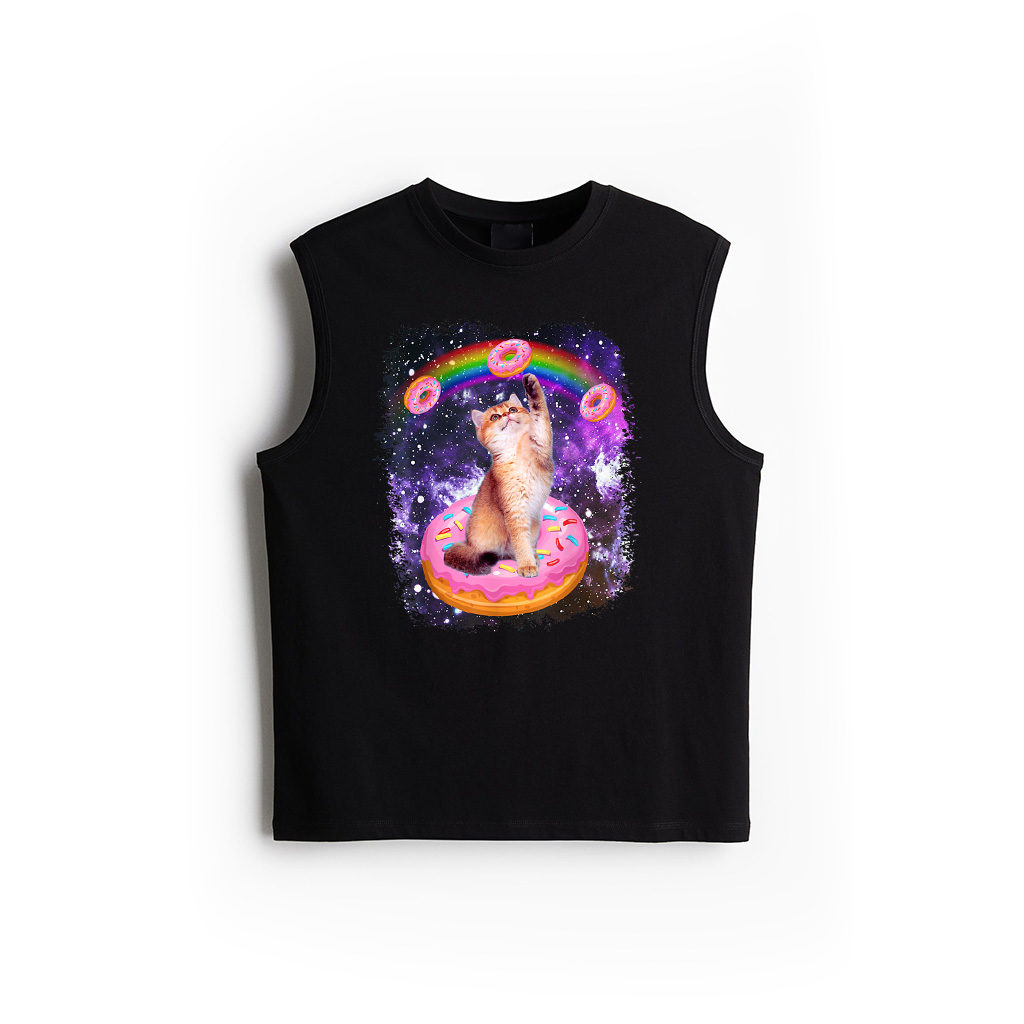 Space Cat Donut Rainbow Cat Galaxy Cute Kitty In Space Tank Top