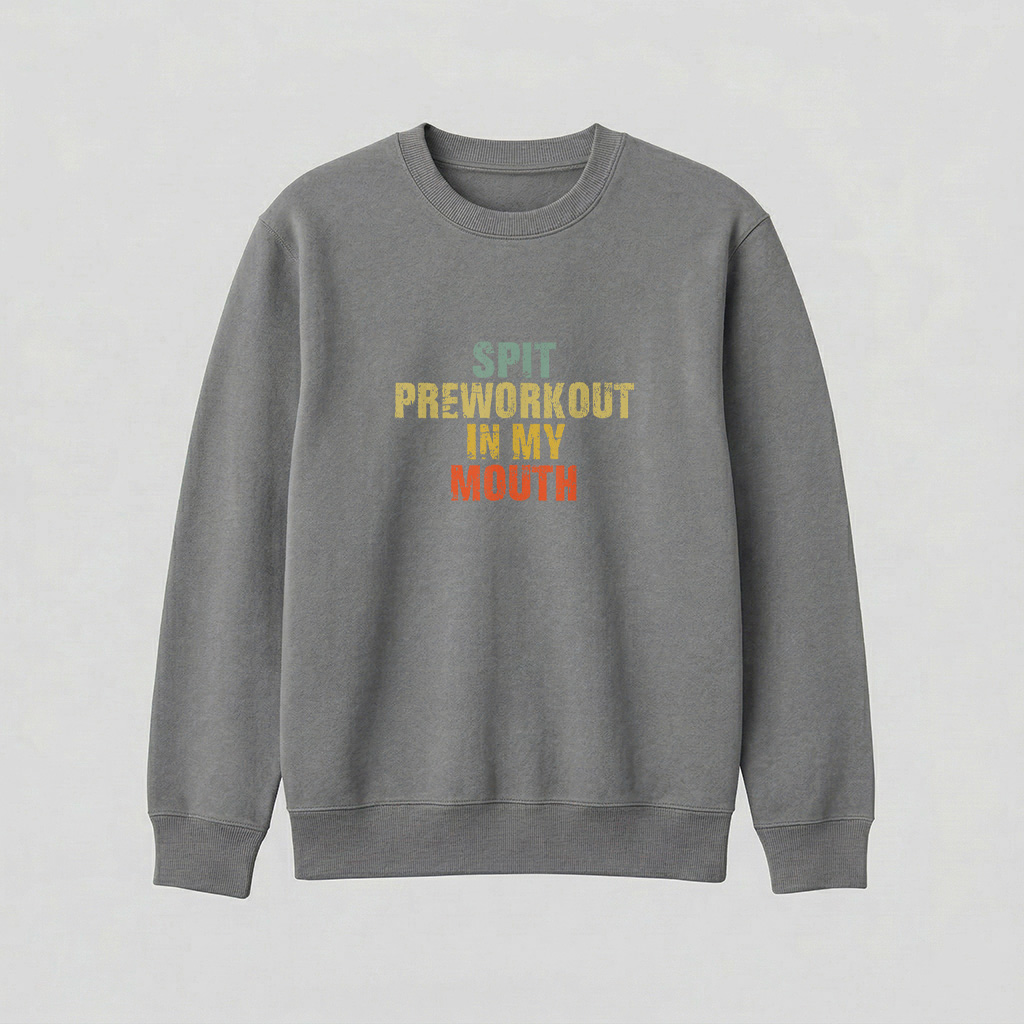 Spit Preworkout In My Mouth Vintage Distressed Funny Gym T Shirt - Image 3