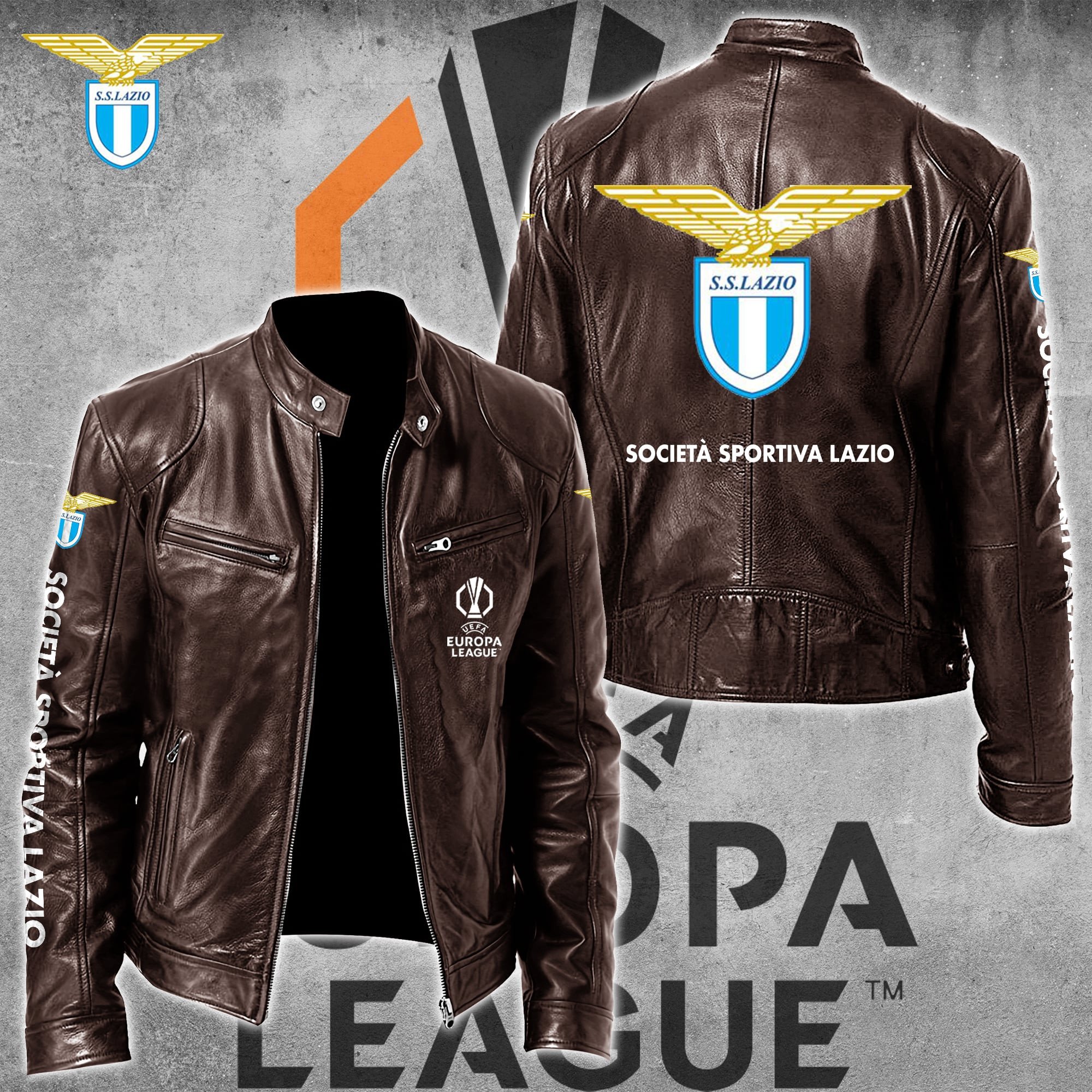 SS Lazio Leather Bomber Jacket