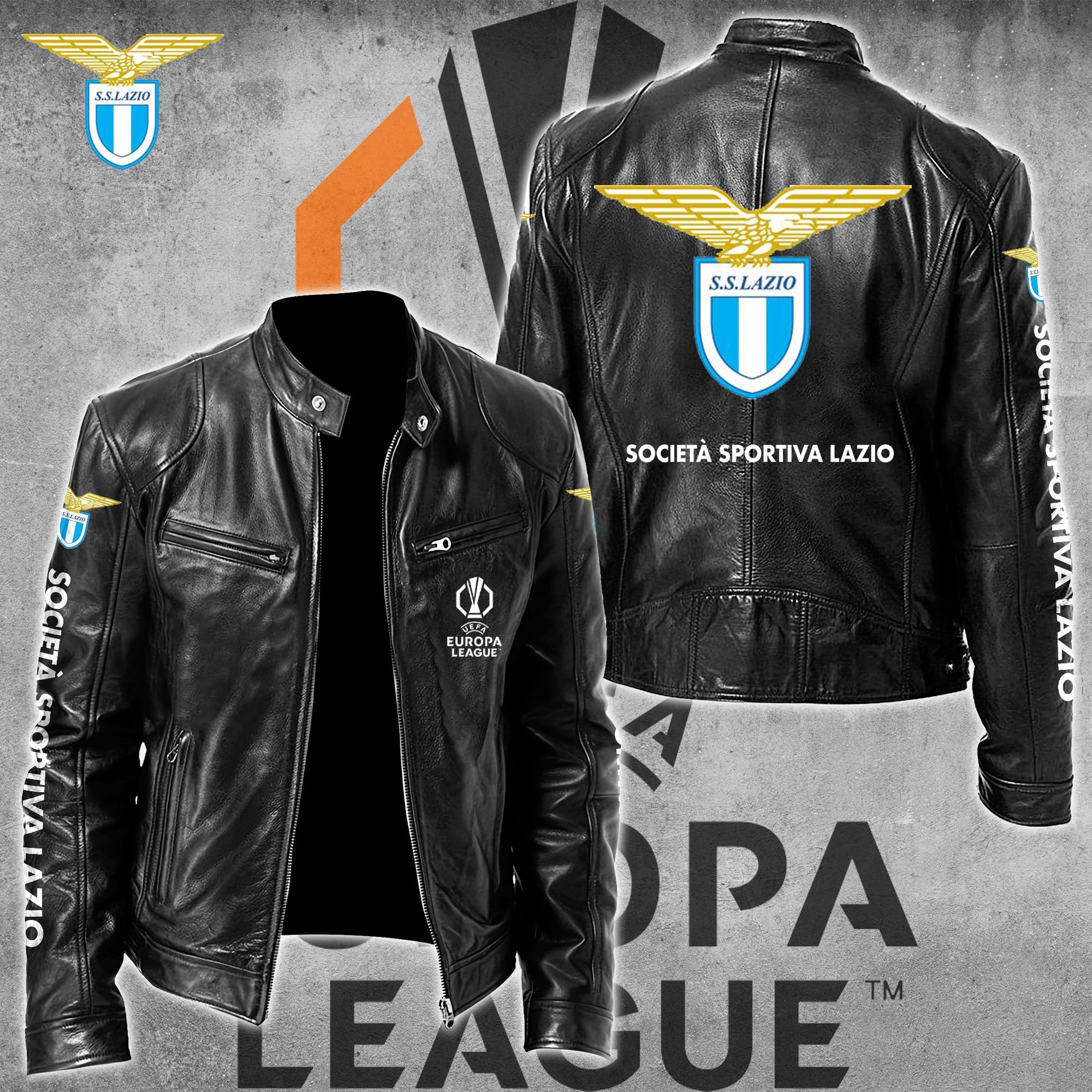 SS Lazio Leather Bomber Jacket