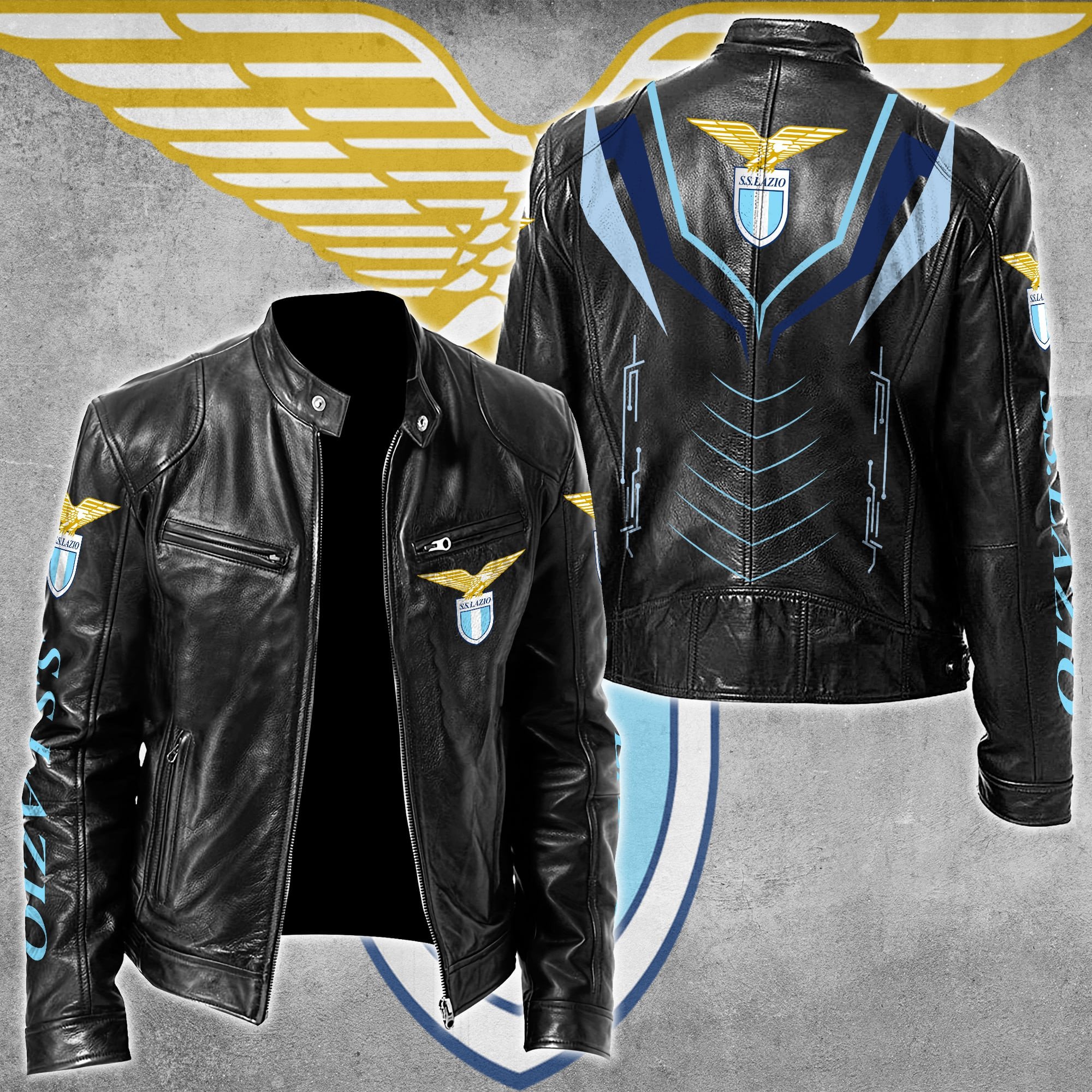 SS Lazio Leather Bomber Jacket