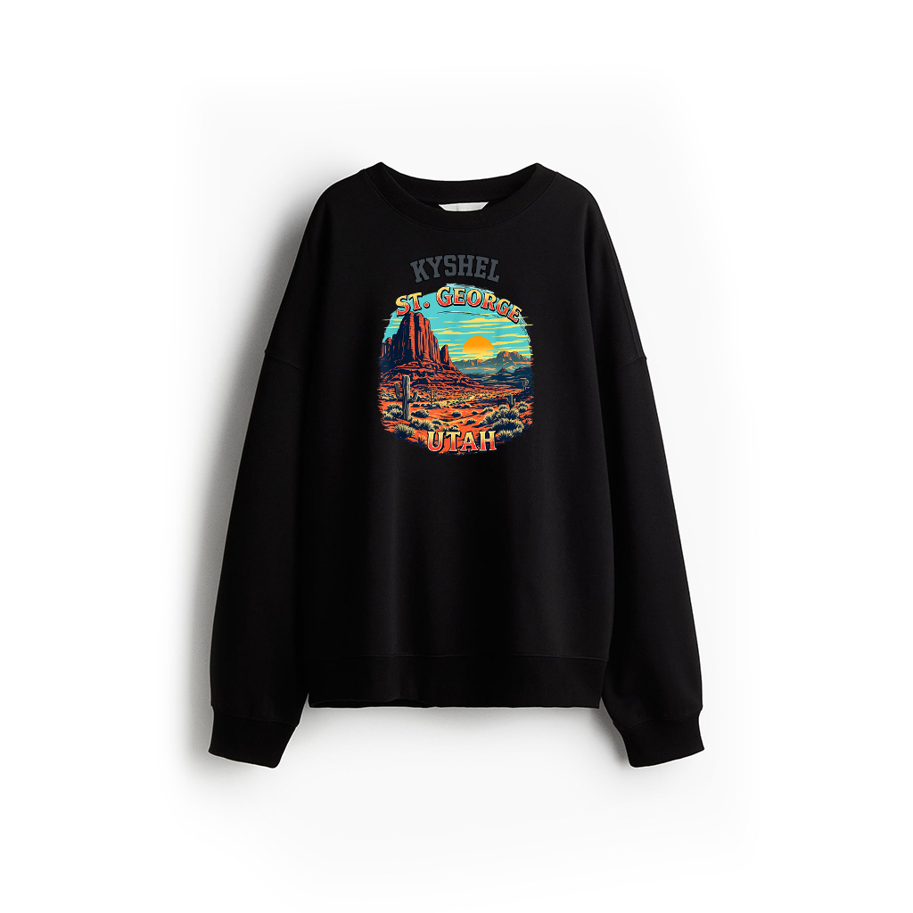 St George Desert Mountain Vintage St George Utah Cityscape Sweatshirt