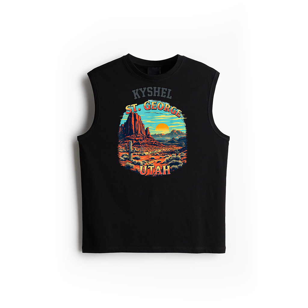 St George Desert Mountain Vintage St George Utah Cityscape Tank Top
