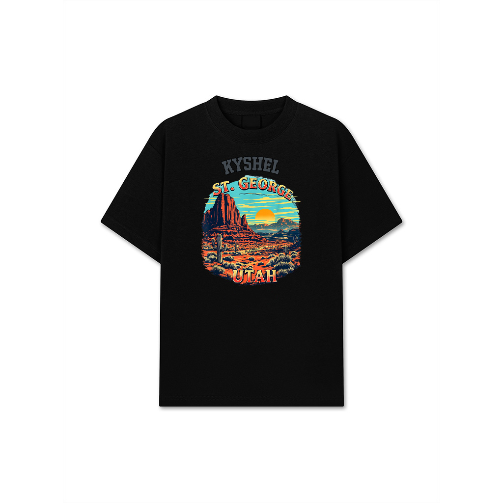 St George Desert Mountain Vintage St George Utah Cityscape T-Shirt