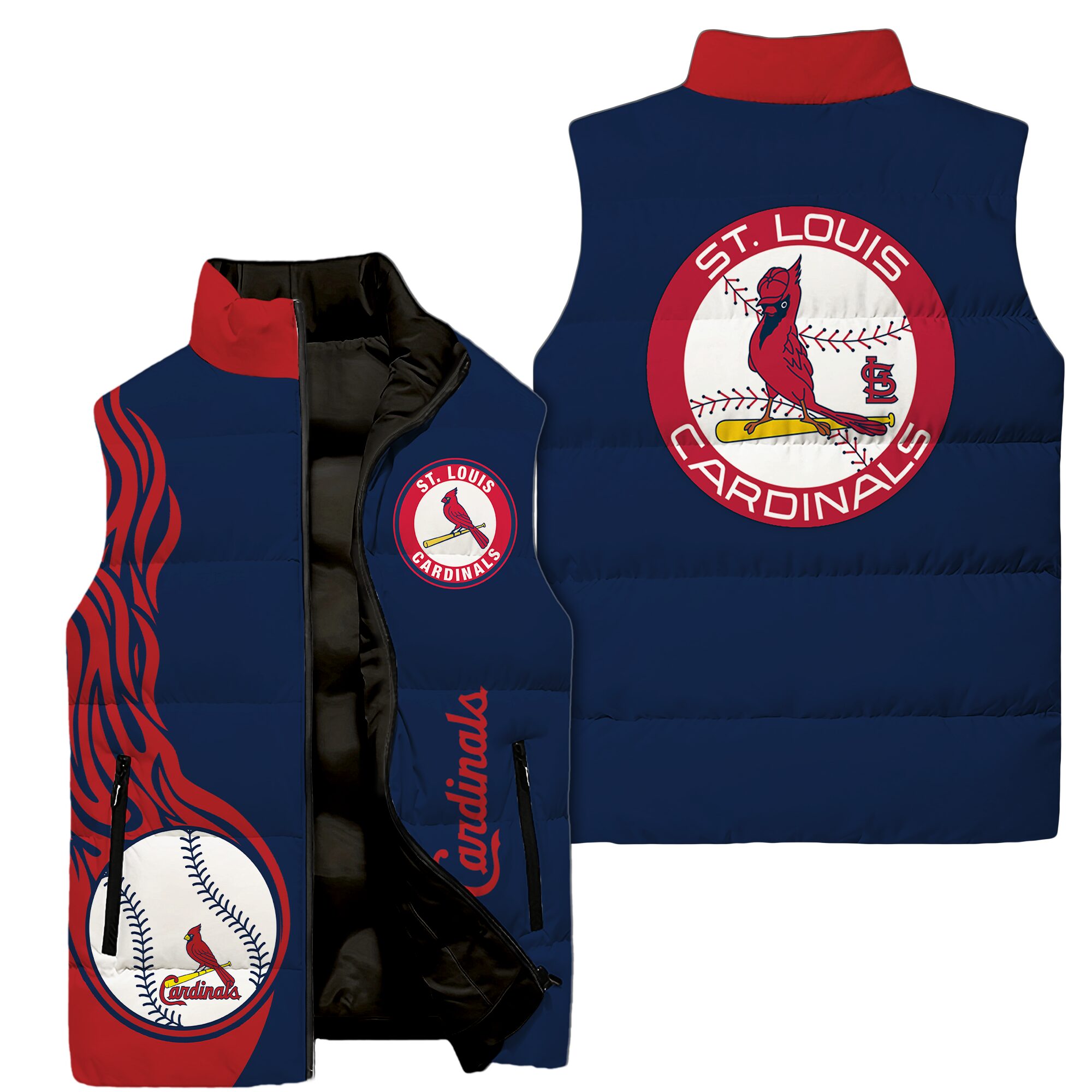 St Louis Cardinals MLB Style Sleeveless Puffer Jacket For Fans