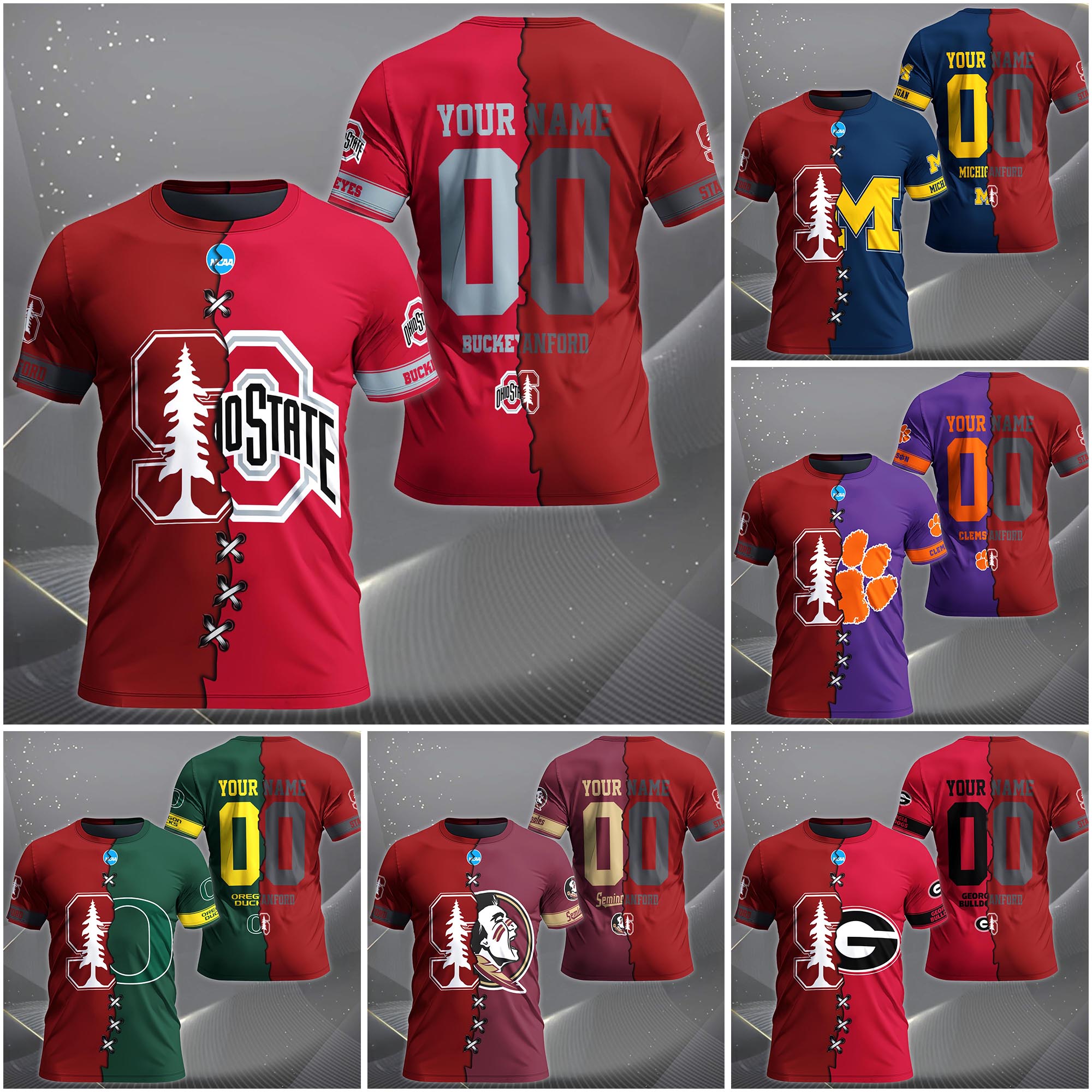 Stanford Cardinal House Divided T-Shirt Custom Name 2025 Version, Year And Team, Sport Shirts For Fan