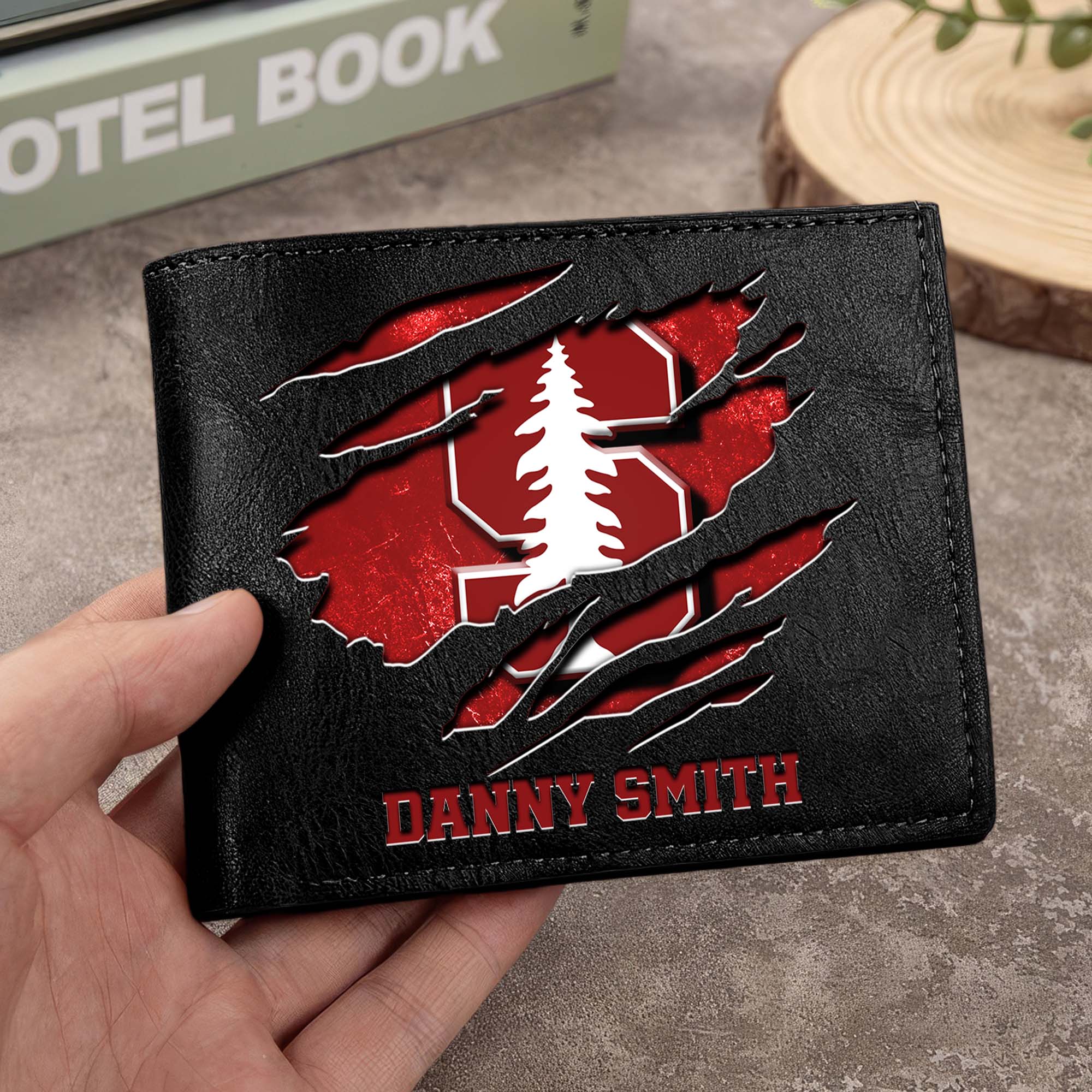 Stanford Cardinal Men Wallet Custom Your Name, Football Team Men Wallet For Fans, Gifts For Football Lovers