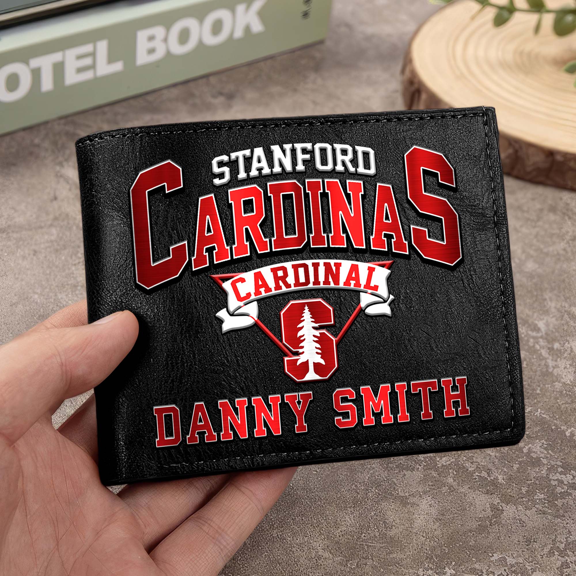 Stanford Cardinal Men Wallet Custom Your Name, Football Team Men Wallet For Fans, Gifts For Football Lovers