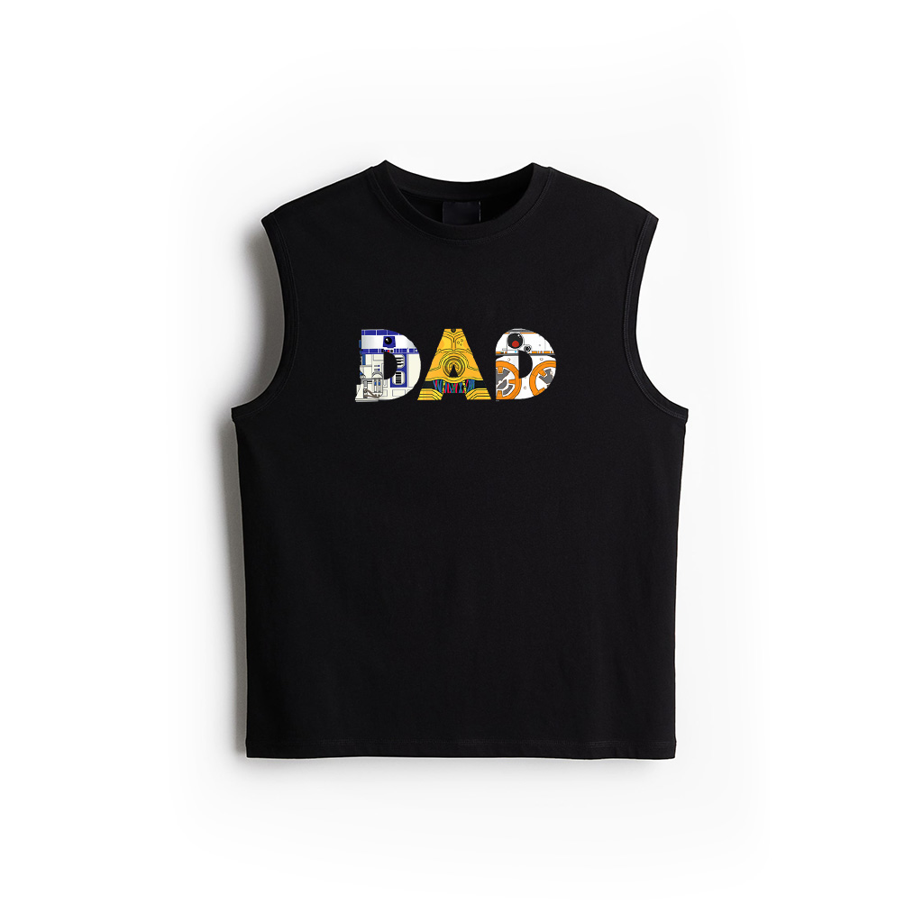 Star Wars Droids R2 D2 C 3PO BB 8 Dad Fathers Day Birthday Tank Top