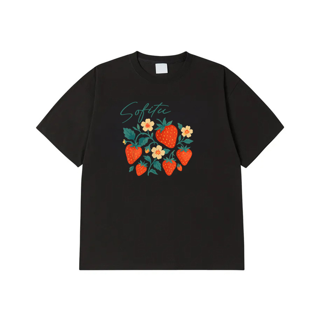 Strawberry Boho Vintage Berry Fruit Lovers Watercolor T-Shirt