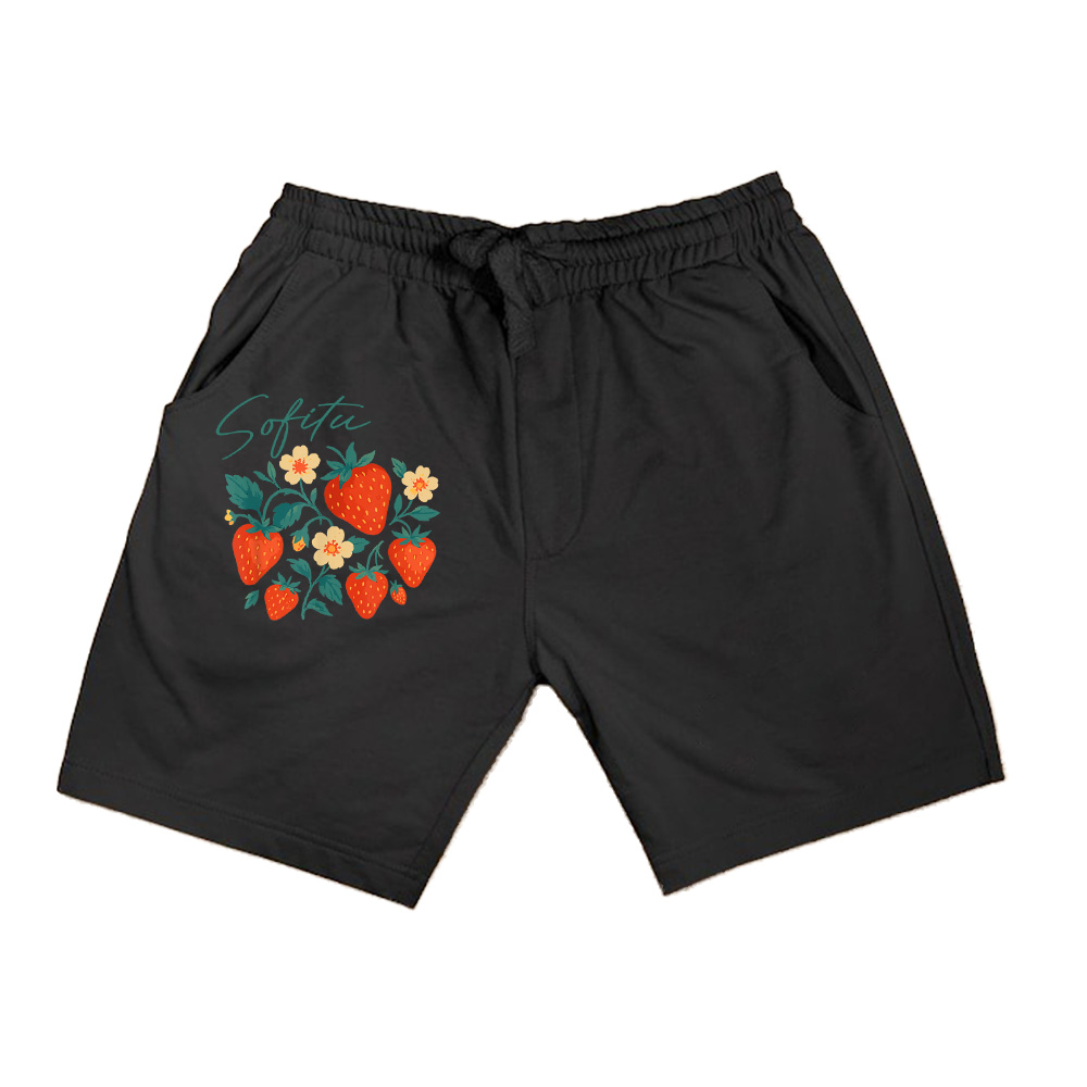 Strawberry Boho Vintage Berry Fruit Lovers Watercolor Shorts