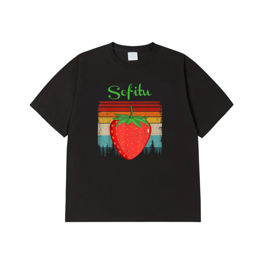 Strawberry Fruit Vintage Distressed Retro Style Strawberry T-Shirt