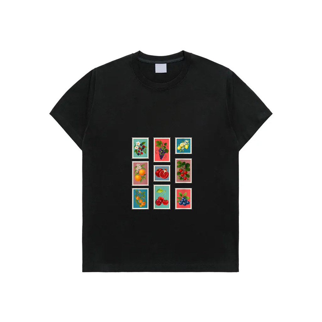 Summer Fruit Stamp Vintage Fruit Postage Stamp Botanical Art T-Shirt