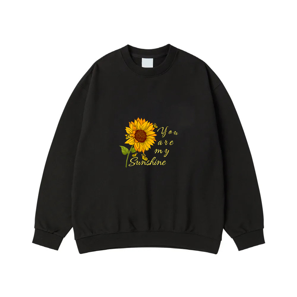 Summer You Are My Sunshine Sunflower Butterfly V Neck Sweatshirt