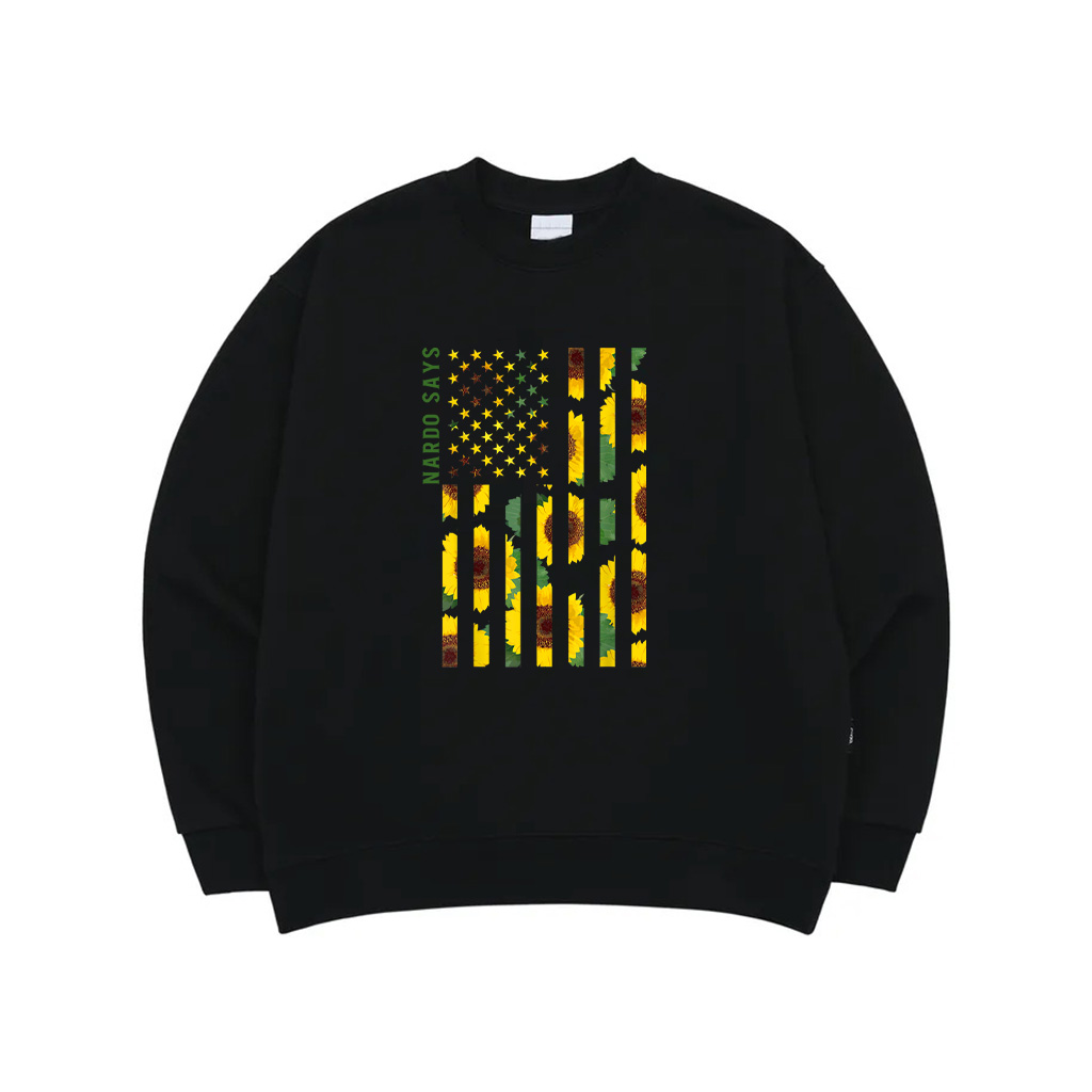 Sunflower Flag Super Cute Patriotic Yellow American Flag Sweatshirt