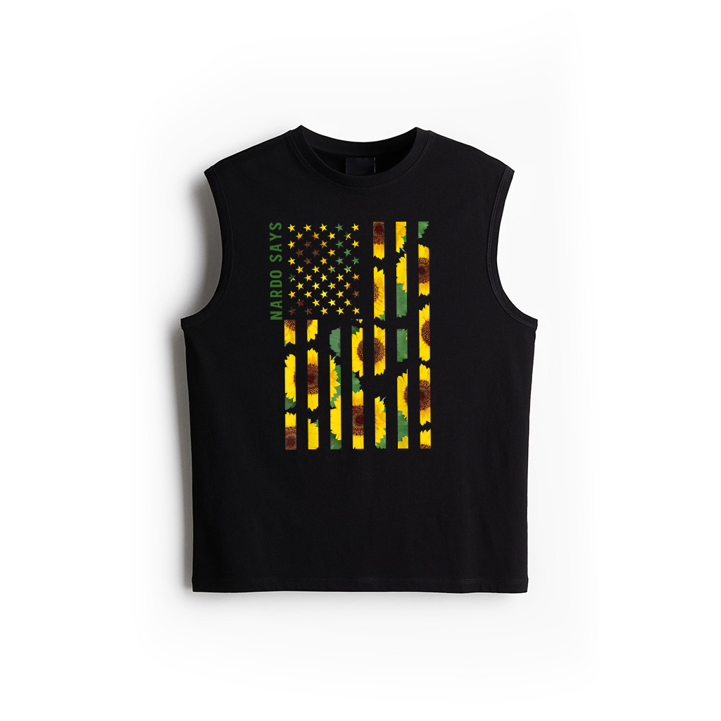 Sunflower Flag Super Cute Patriotic Yellow American Flag Tank Top