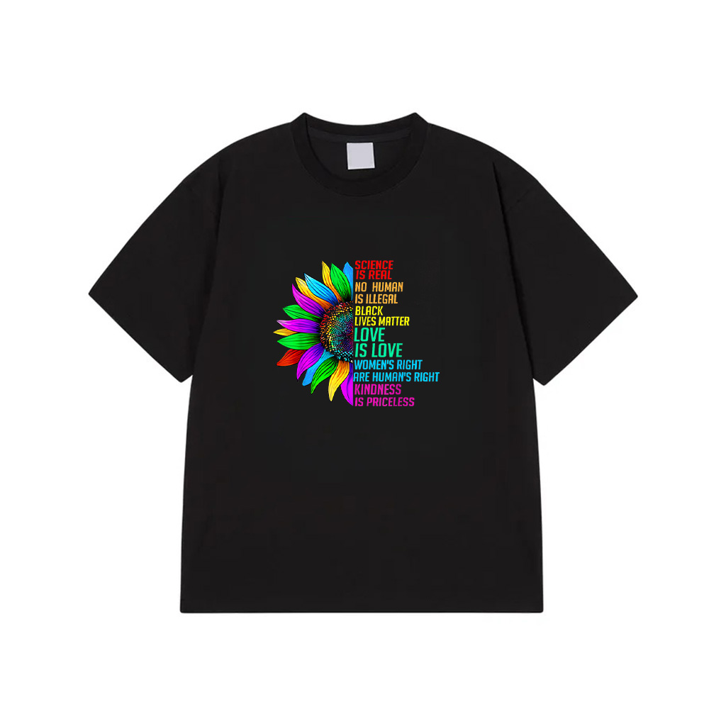 Sunflower Rainbow Science Is Real Black Lives Matter T-Shirt