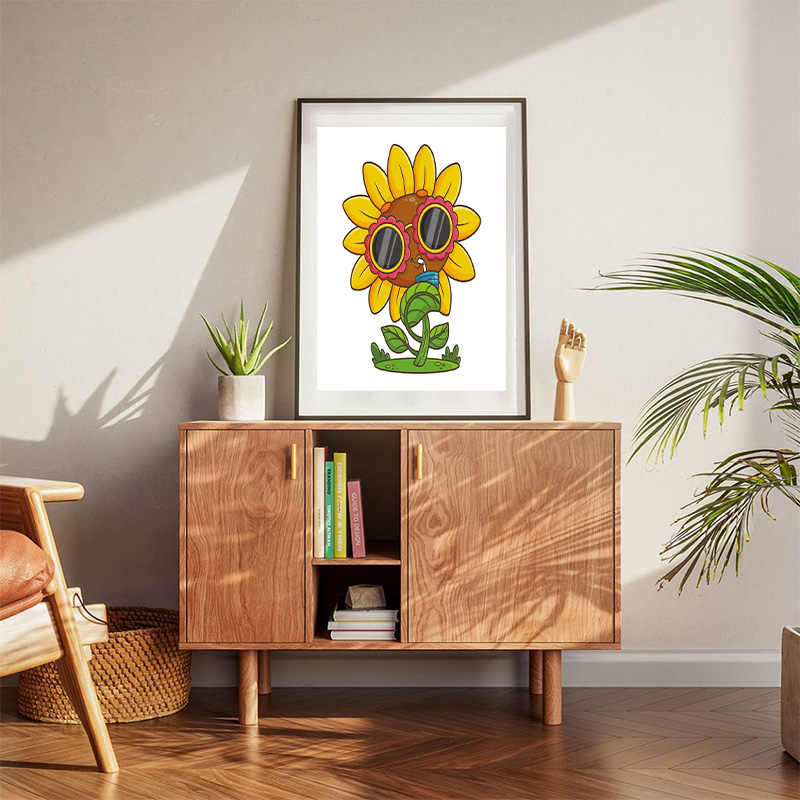 Sunflower Wearing The Glass And Drinking Chill Vibes Poster