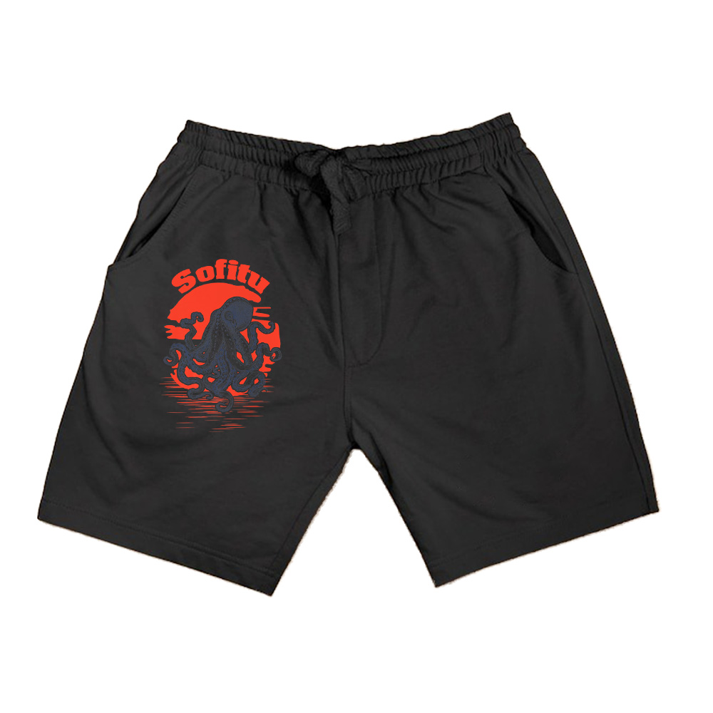 Sunrise Octopus Throwback Retro Vintage Surfer Premium Shorts