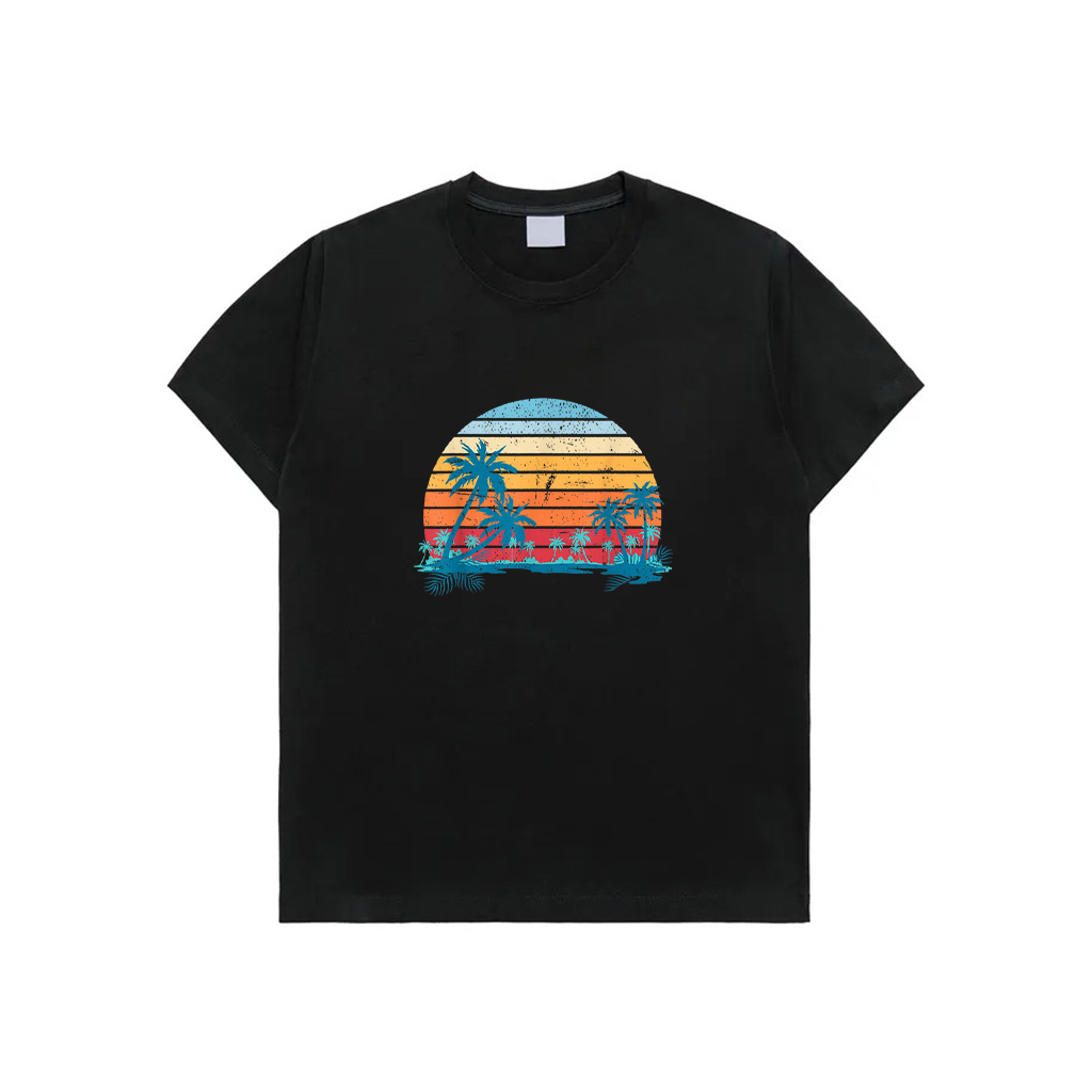 Sunset Beach Palms Summer Vibes Retro Tropical Summer T-Shirt