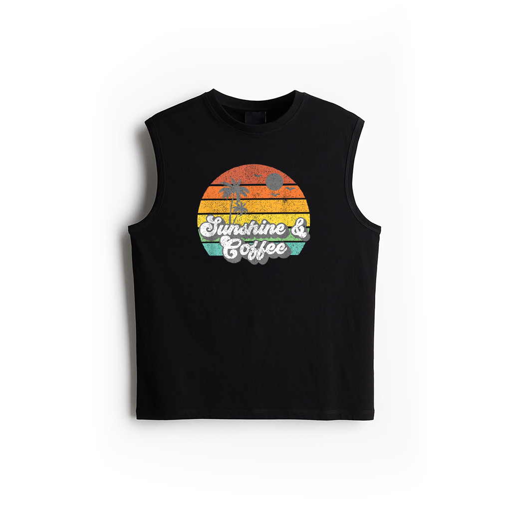 Sunshine And Coffee Retro Vacation Summer Quote Women Gift Tank Top